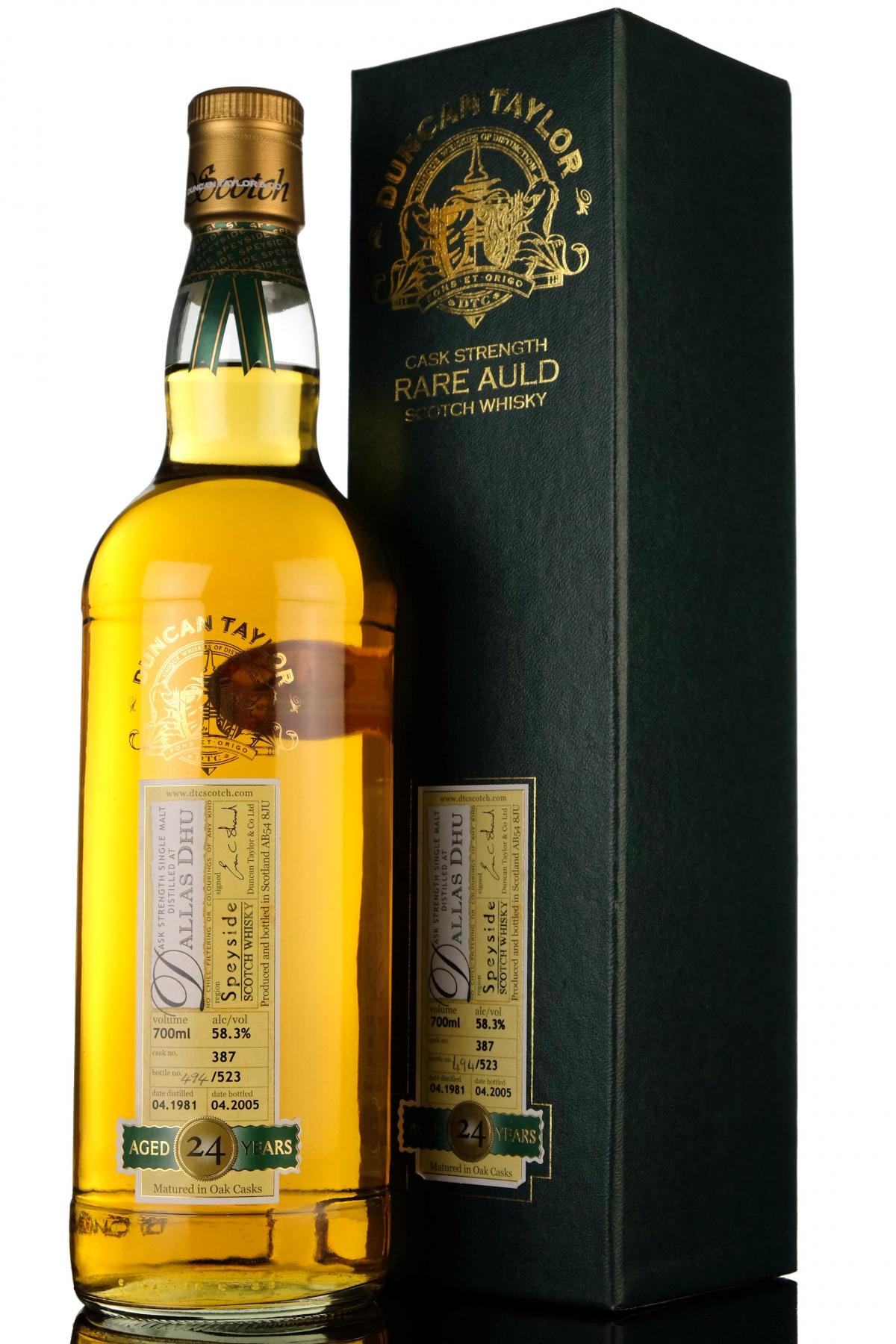 Dallas Dhu 1981-2005 - 24 Year Old - Duncan Taylor - Rare Auld