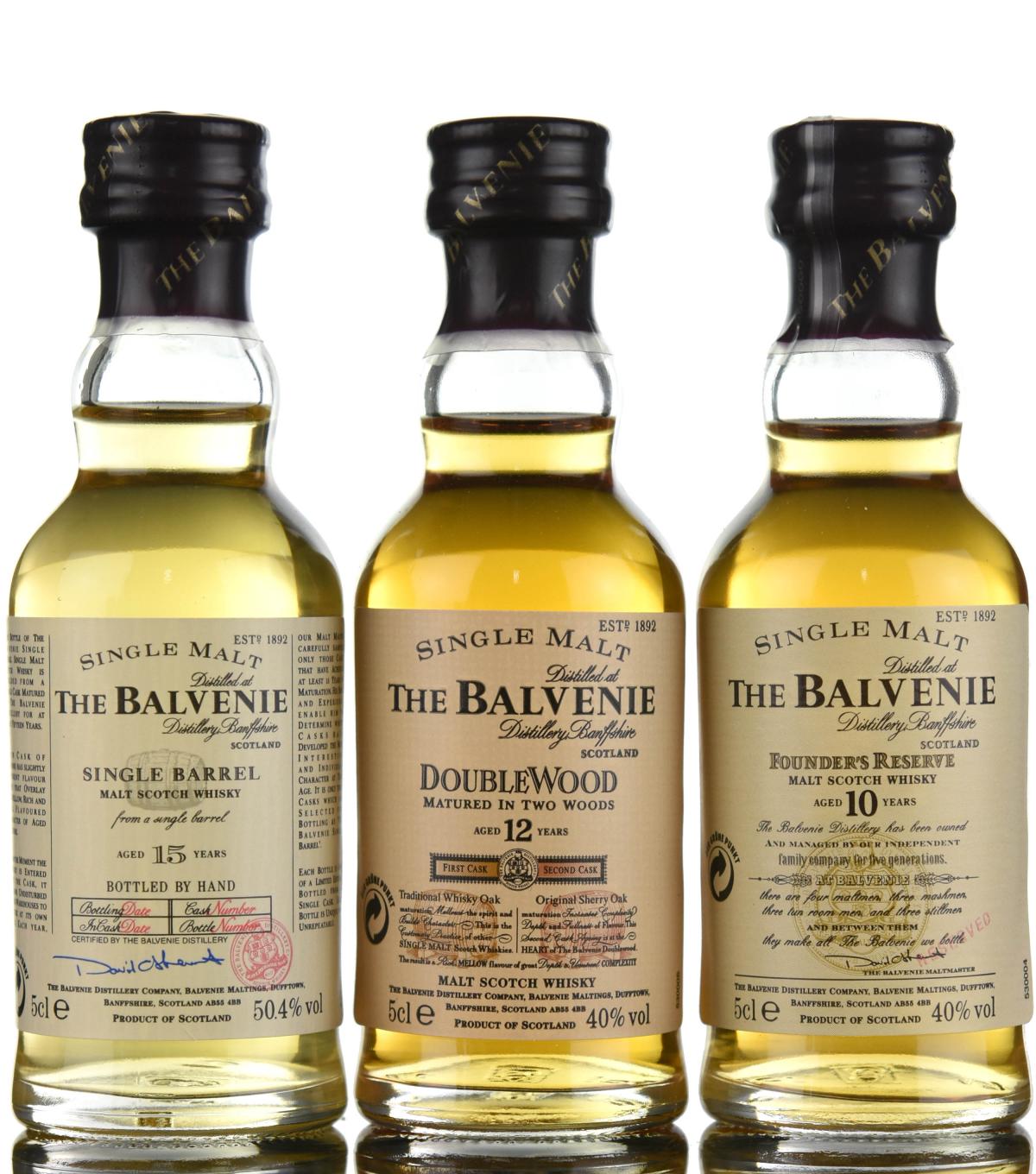 Balvenie Miniature Presentation Pack - 10 Year Old, 12 Year Old, 15 Year Old