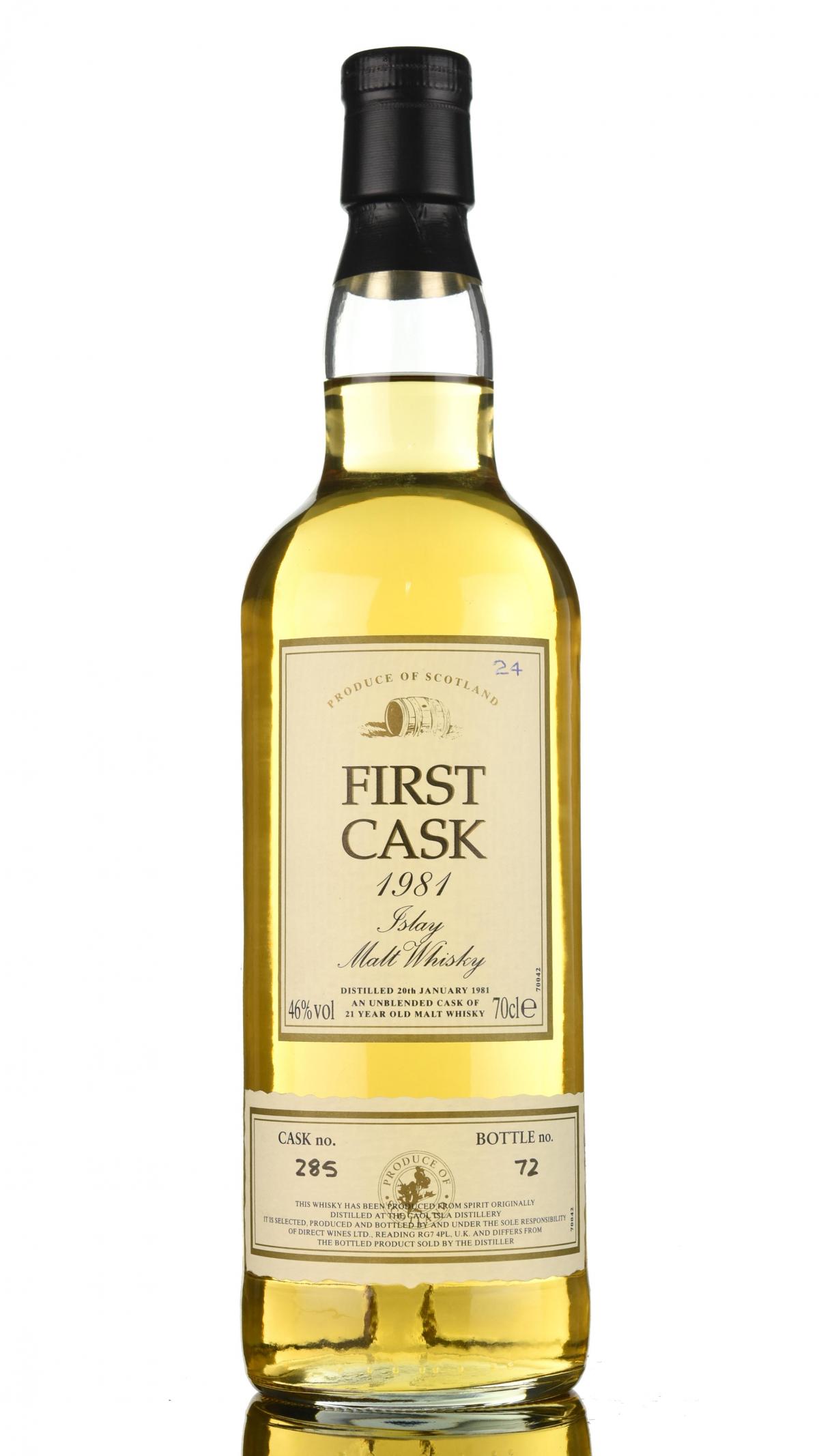 Caol Ila 1981 - 21 Year Old - First Cask - Single cask 285