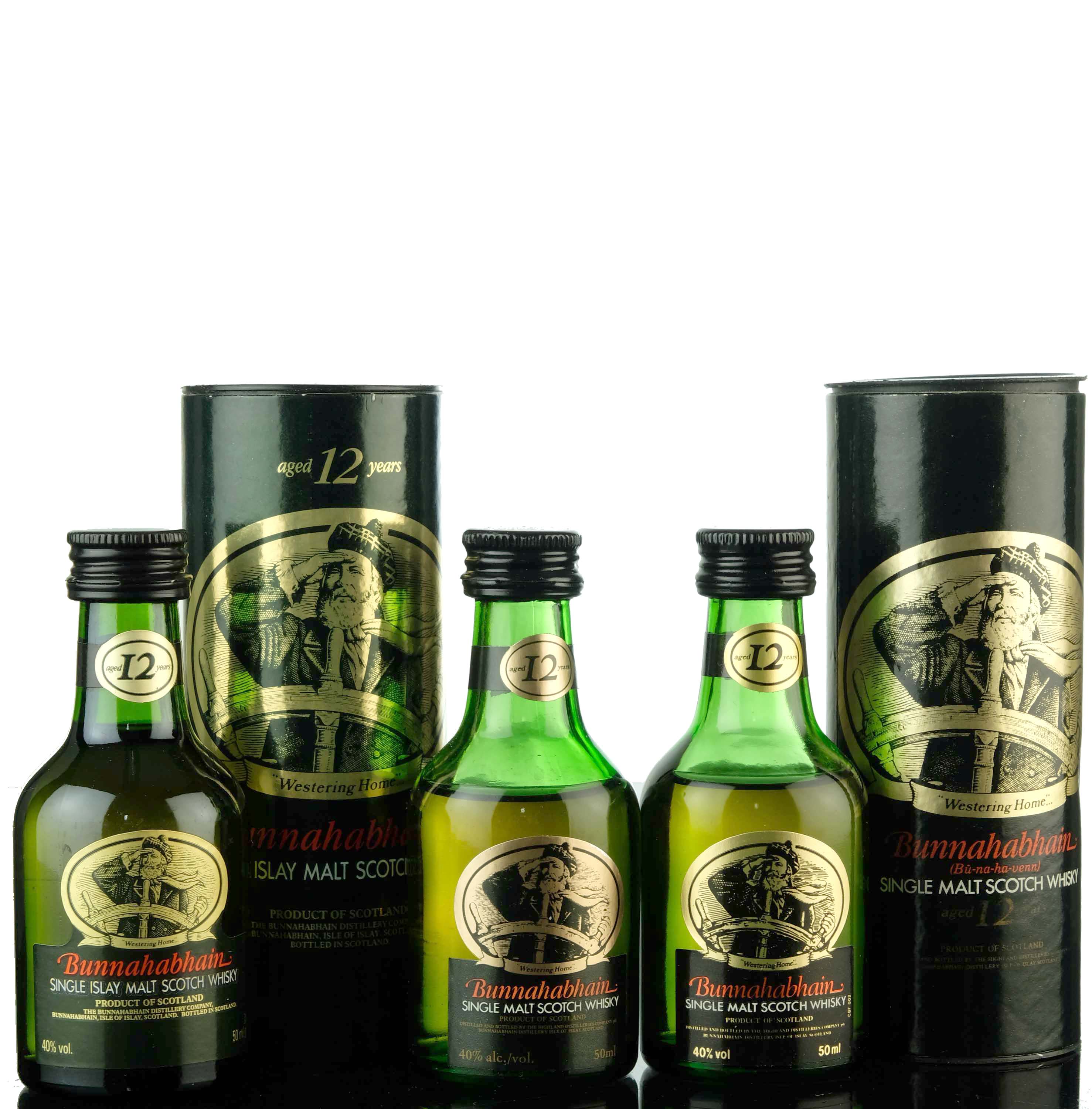 3 x Bunnahabhain 12 Year Old Miniatures
