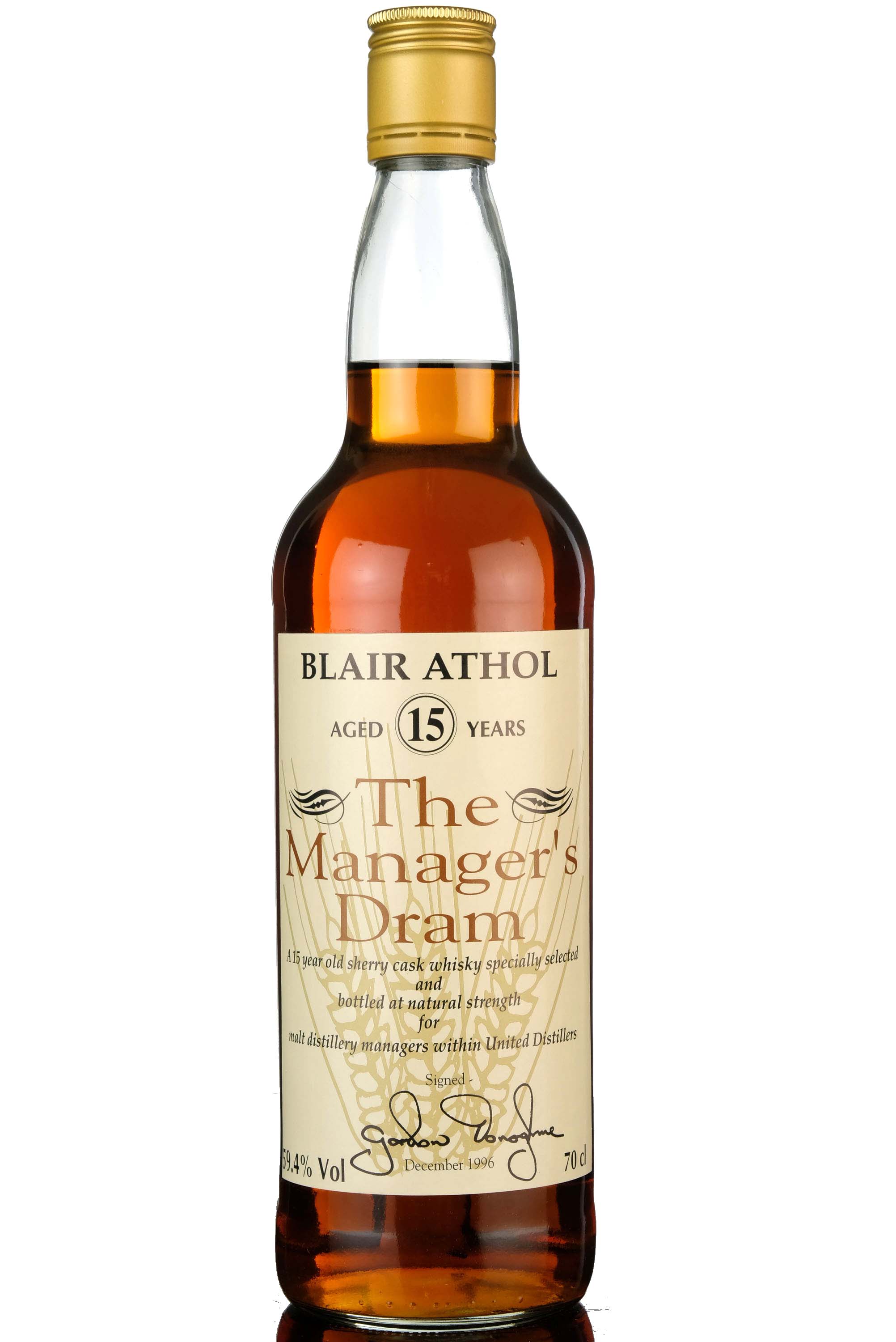 Blair Athol 15 Year Old - Managers Dram 1996