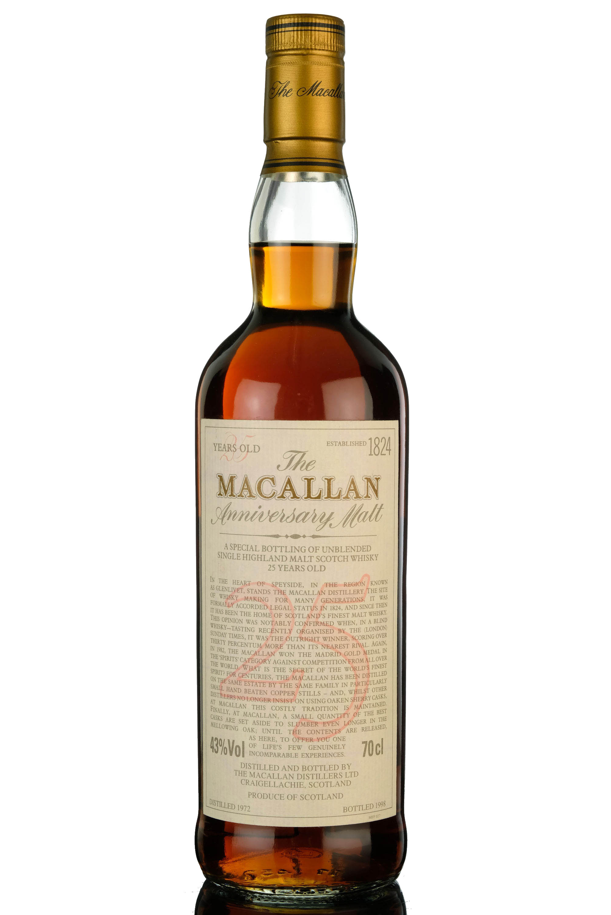 Macallan 1972-1998 - 25 Year Old - Anniversary Malt