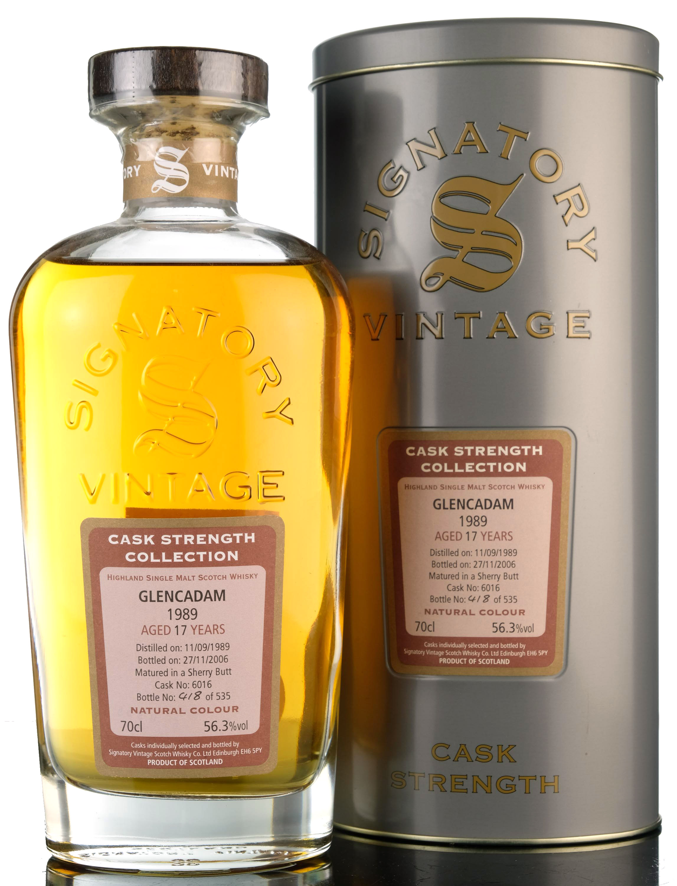Glencadam 1989 - 2006 17 Signatory Vintage Single Cask 6016