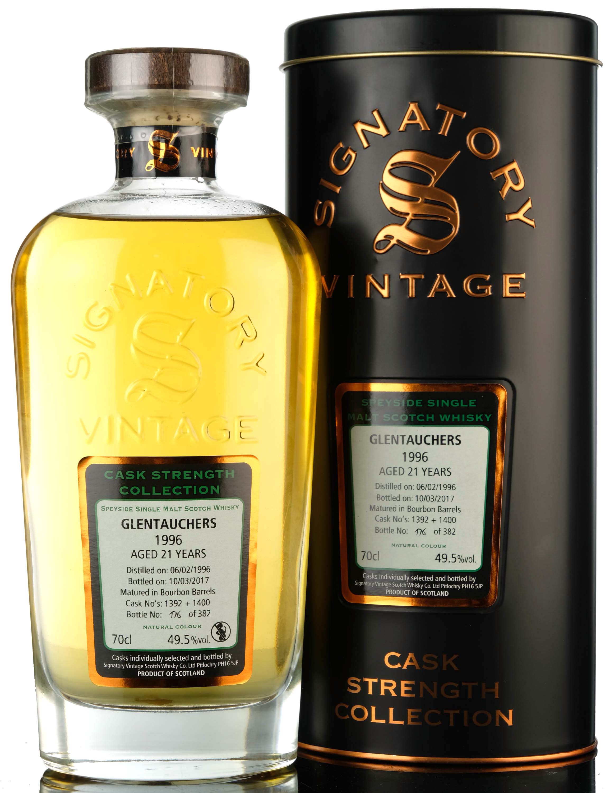 Glentauchers 1996-2017 - 21 Year Old - Signatory Vintage - Casks 1392-1400