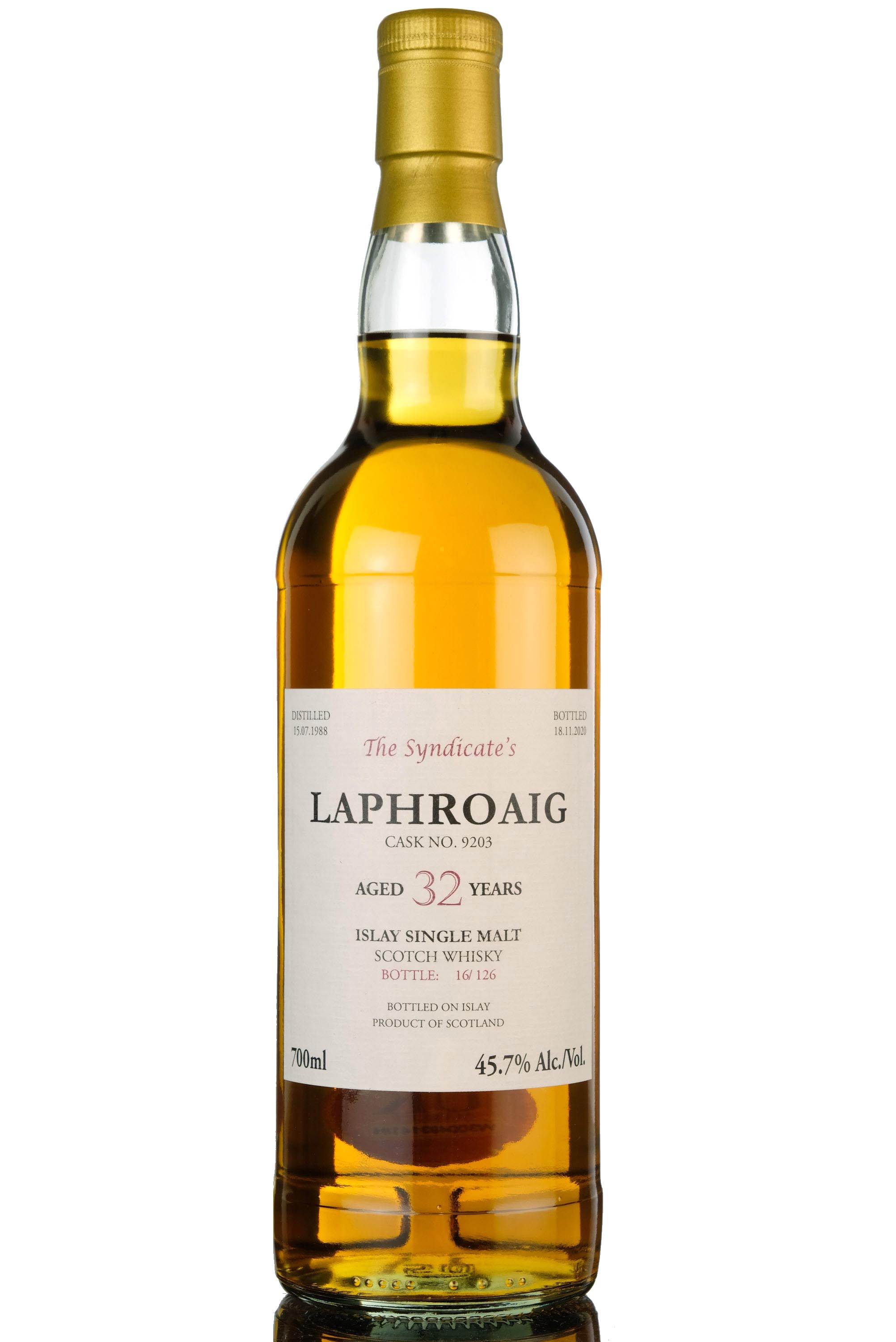 Laphroaig 1988-2020 - 32 Year Old - The Syndicate - 126 Bottles