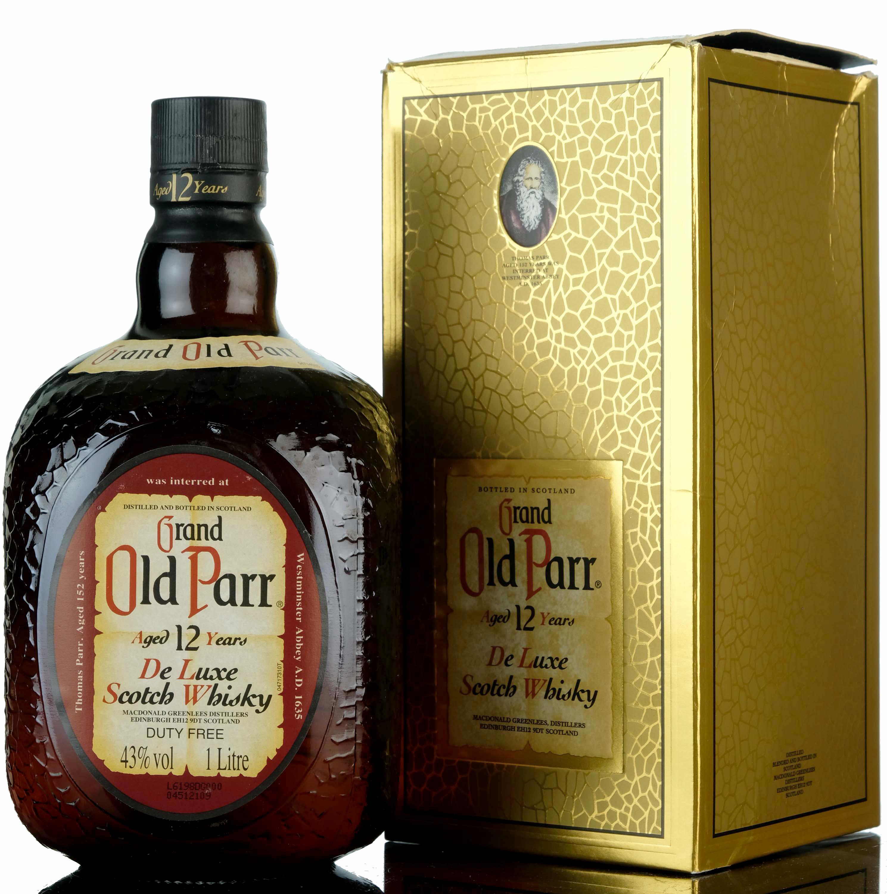 Grand Old Parr 12 Year Old - De Luxe - 1990s - 1 Litre