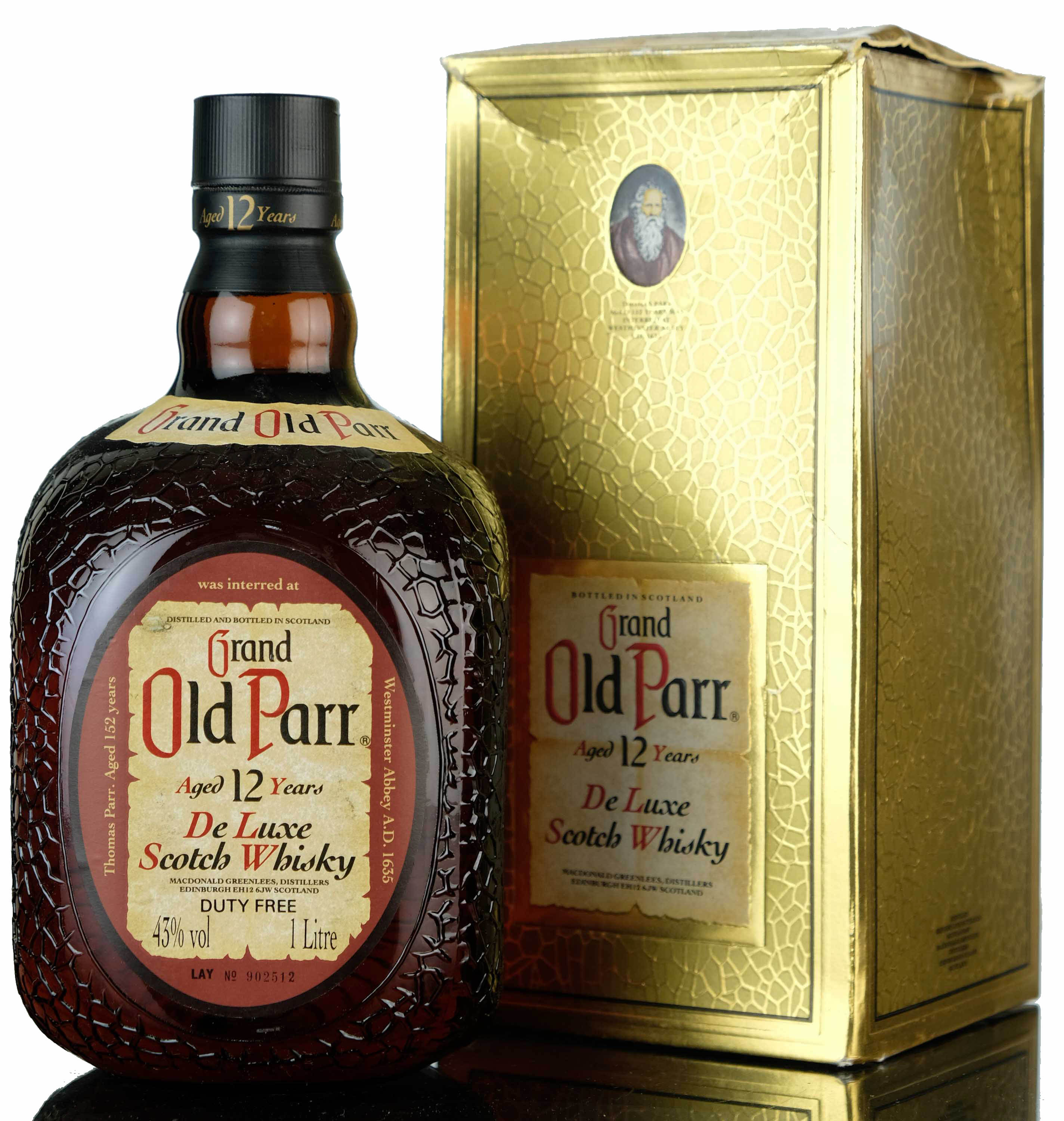 Grand Old Parr 12 Year Old - De Luxe - 1990s - 1 Litre
