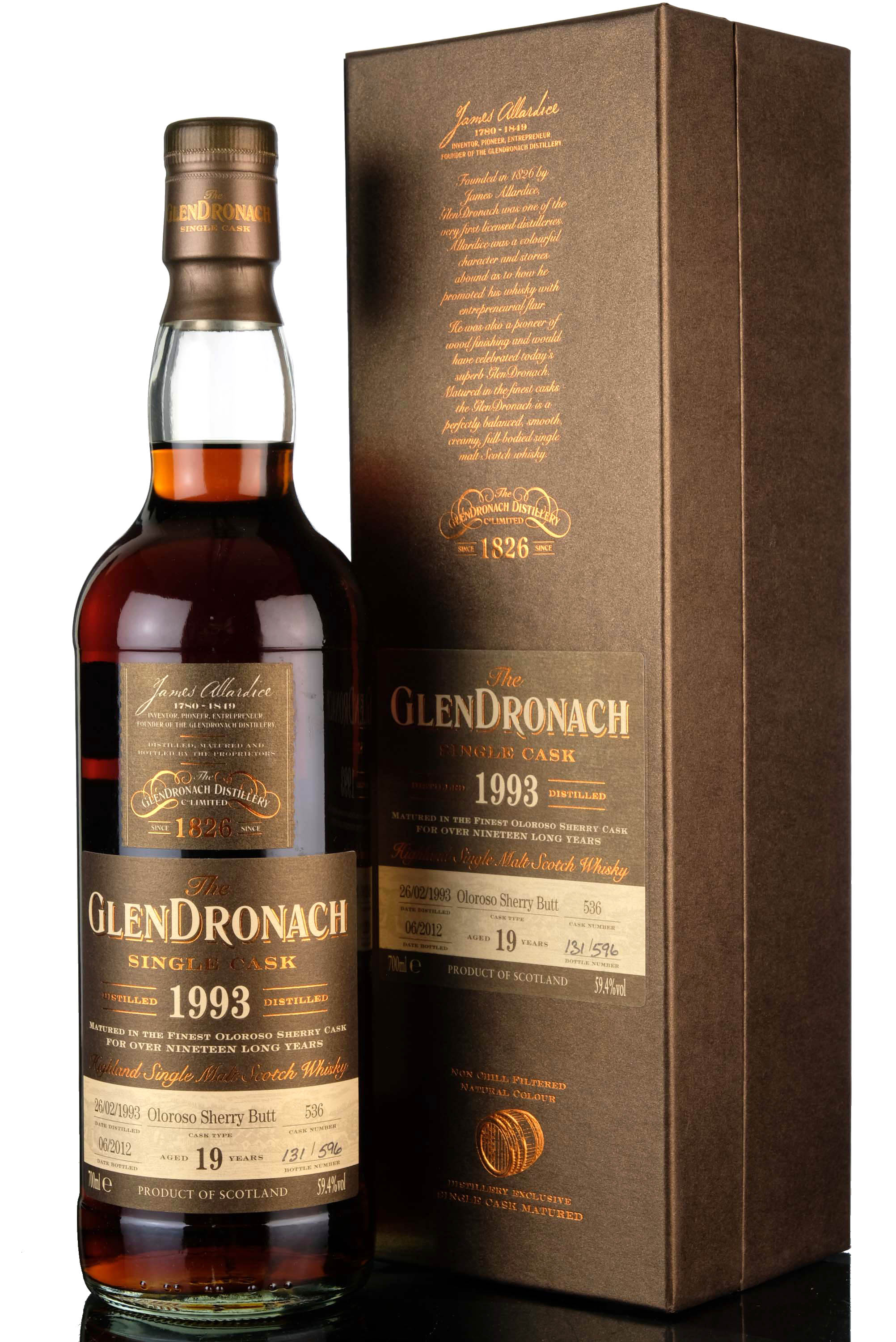 Glendronach 1993 - 2012 19 Single Cask 536 Batch 6