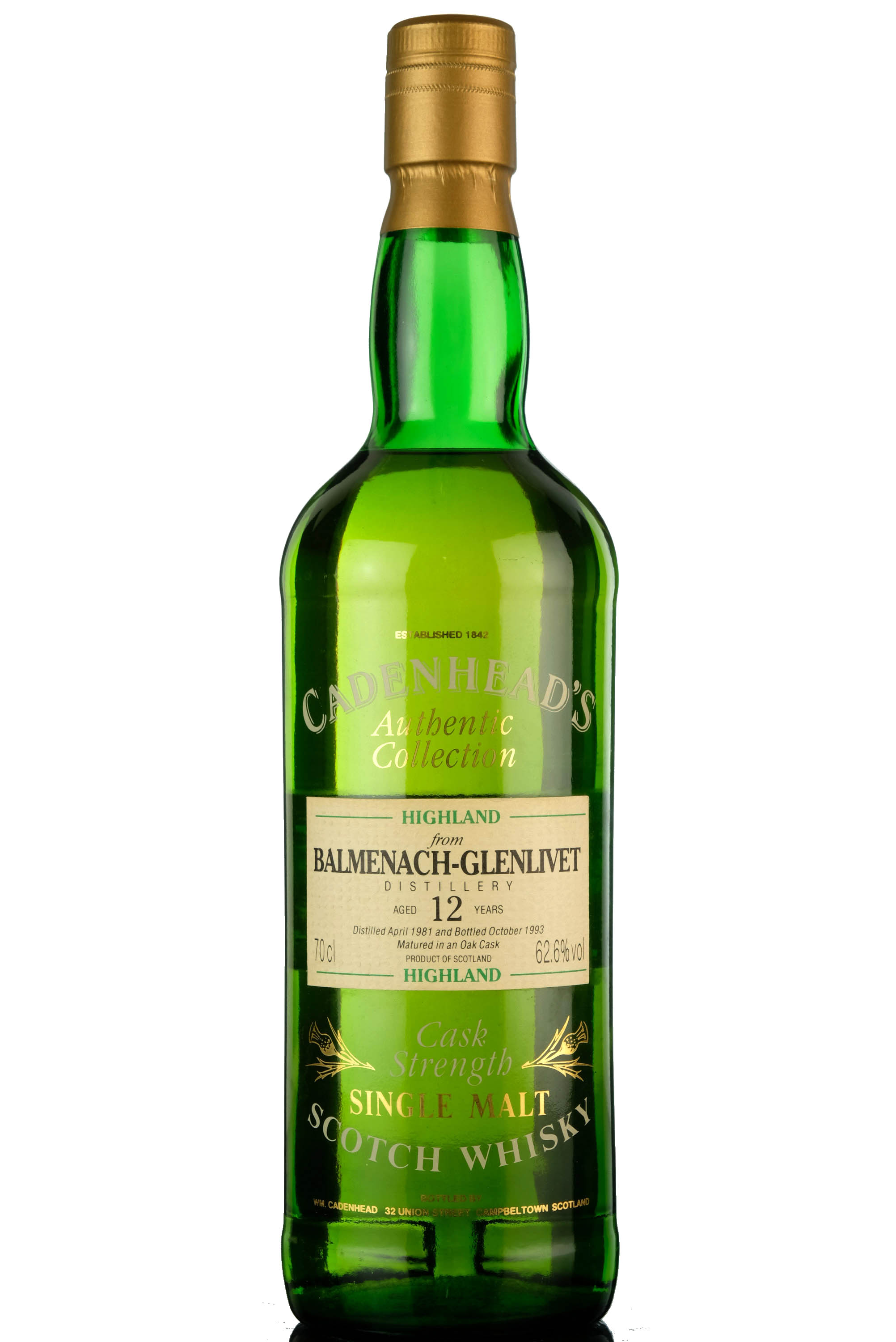 Balmenach-Glenlivet 1981-1993 - 13 Year Old - Cadenhead's Authentic Collection - Single Ca