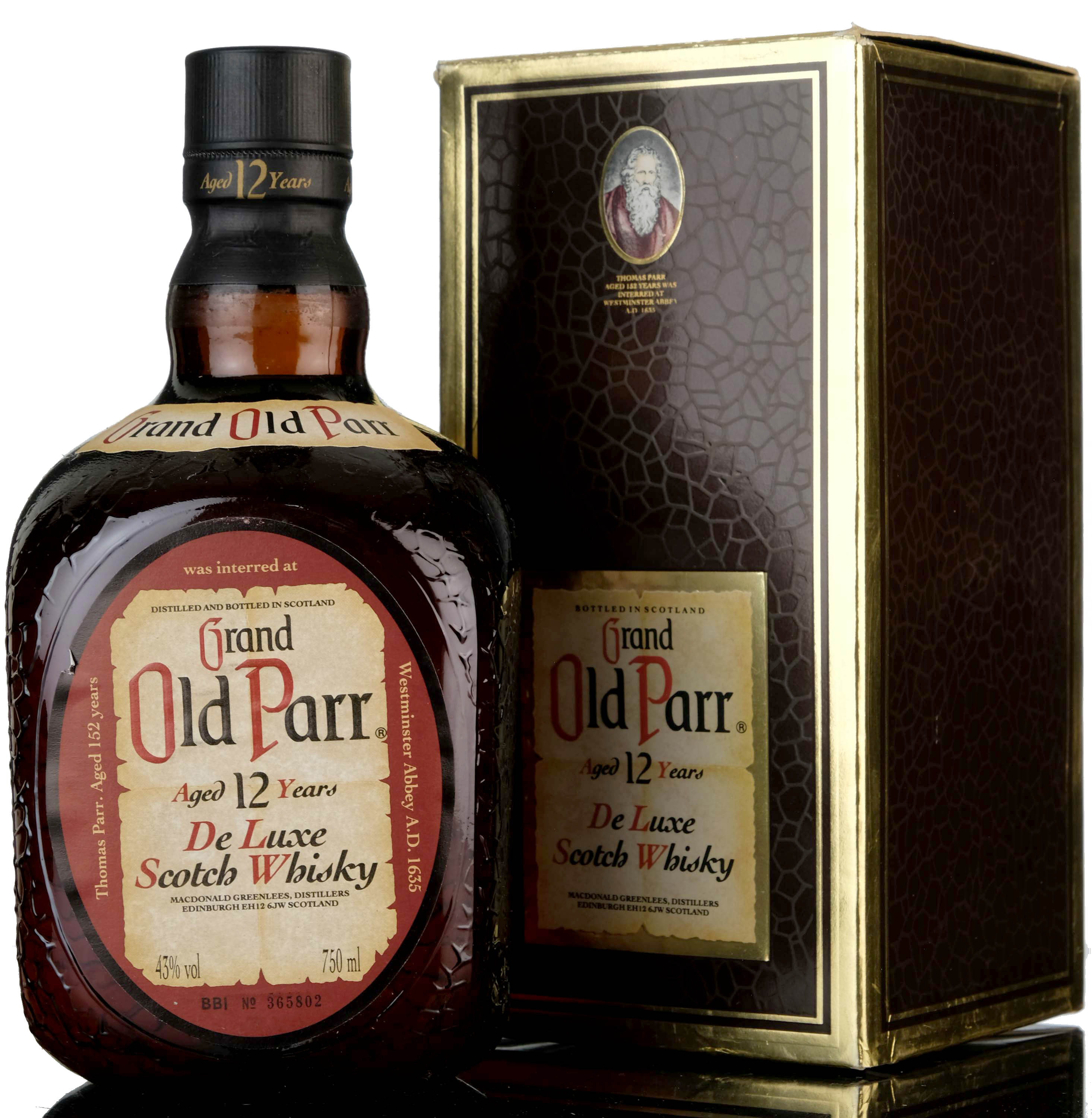 Grand Old Parr 12 Year Old - De Luxe - 1980s