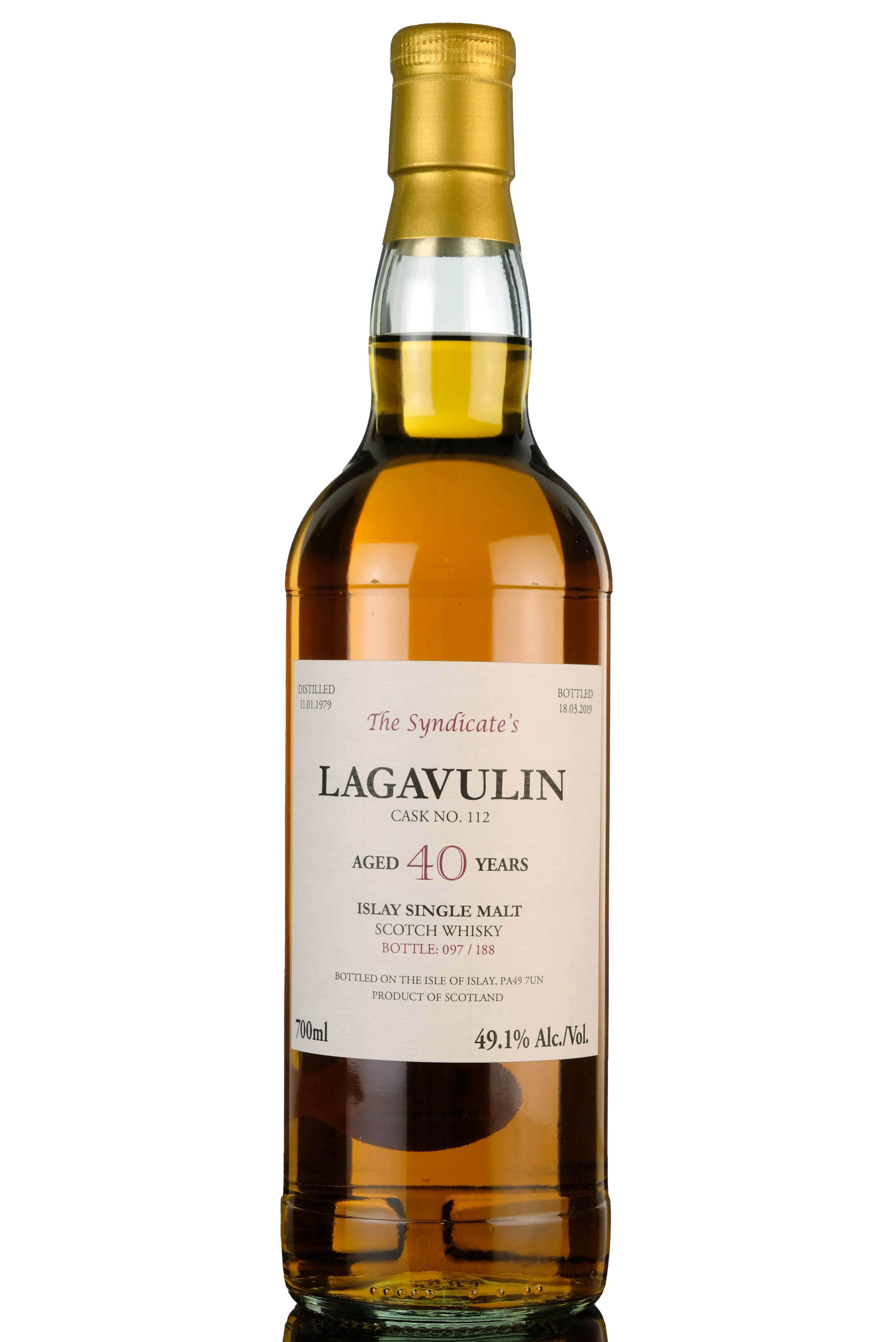 Lagavulin 1979-2019 - 40 Year Old - The Syndicate - 188 Bottles