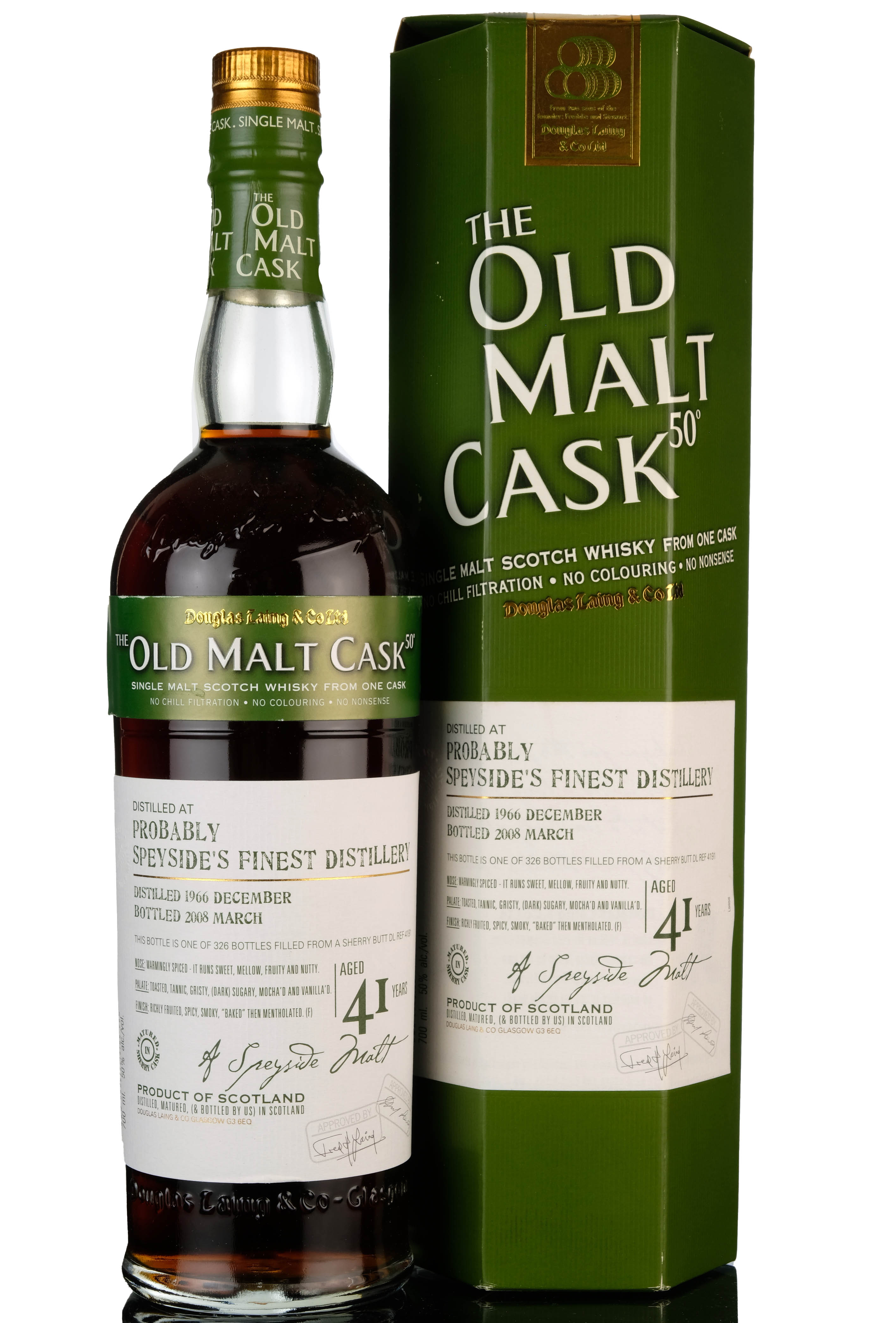 Probably Speysides Finest 1966-2008 - 41 Year Old - Douglas Laing - Old Malt Cask