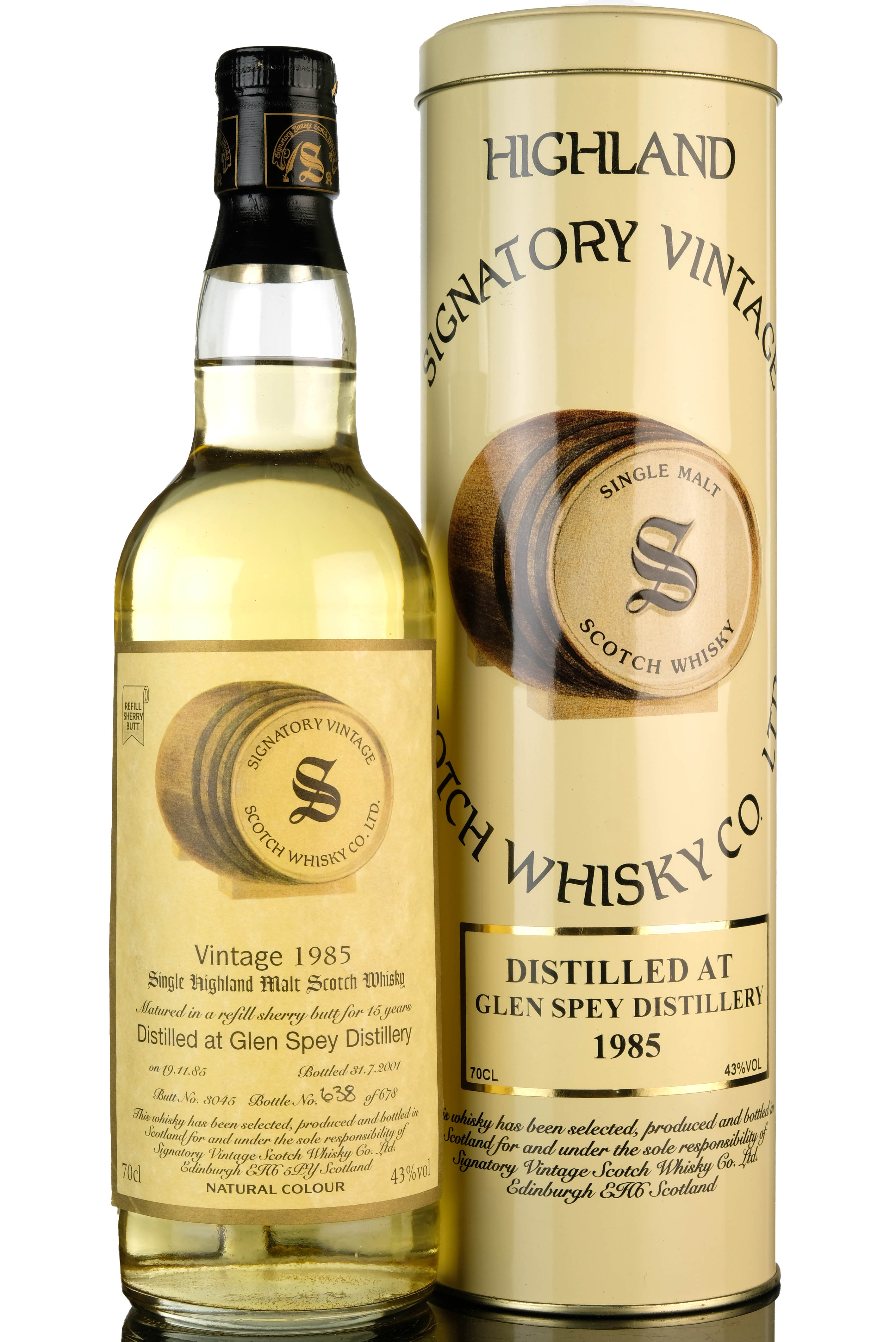 Glen Spey 1985 - 2001 15 Signatory Vintage Single Cask 3045