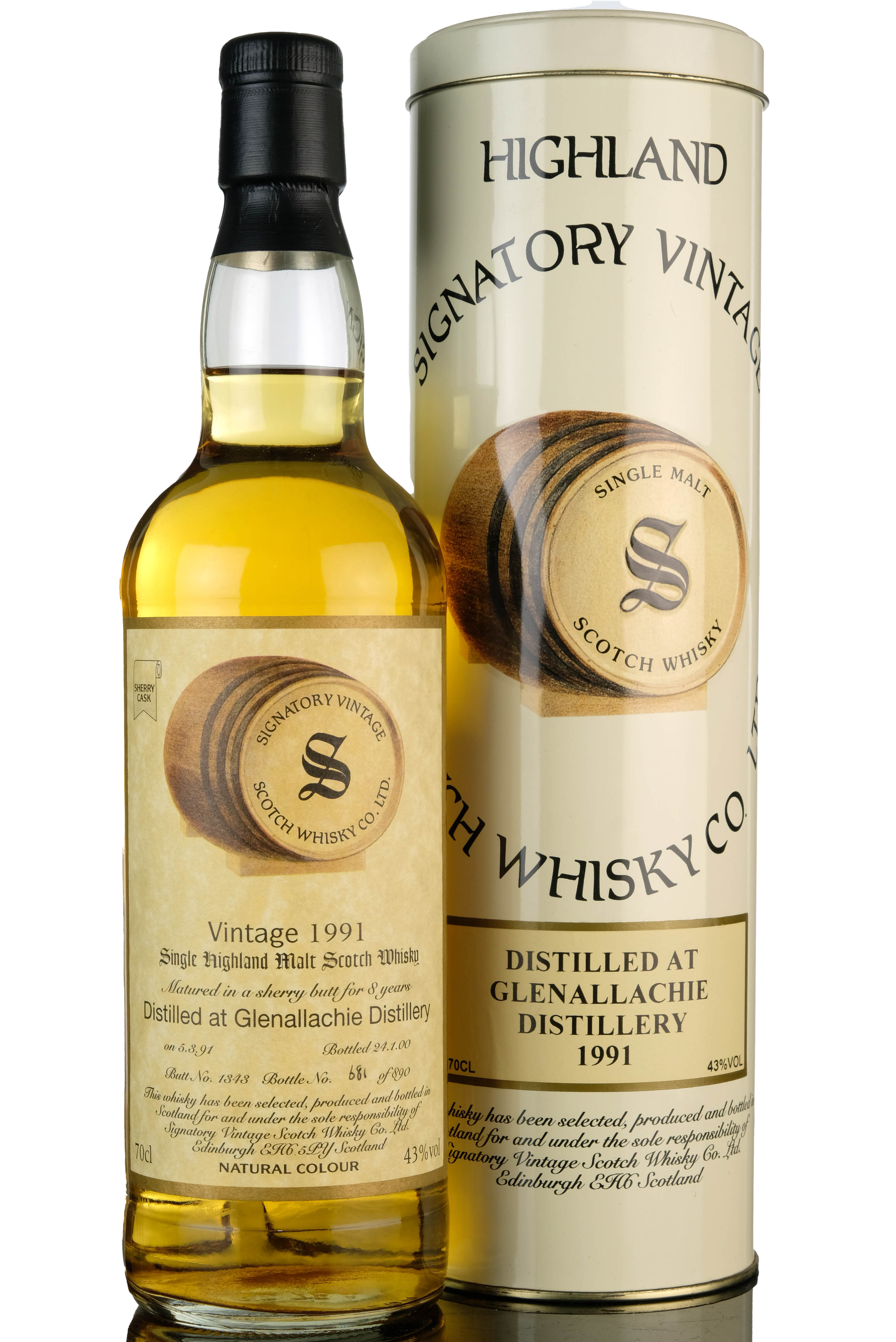 Glenallachie 1991 - 2000 9 Signatory Vintage Single Cask 1343