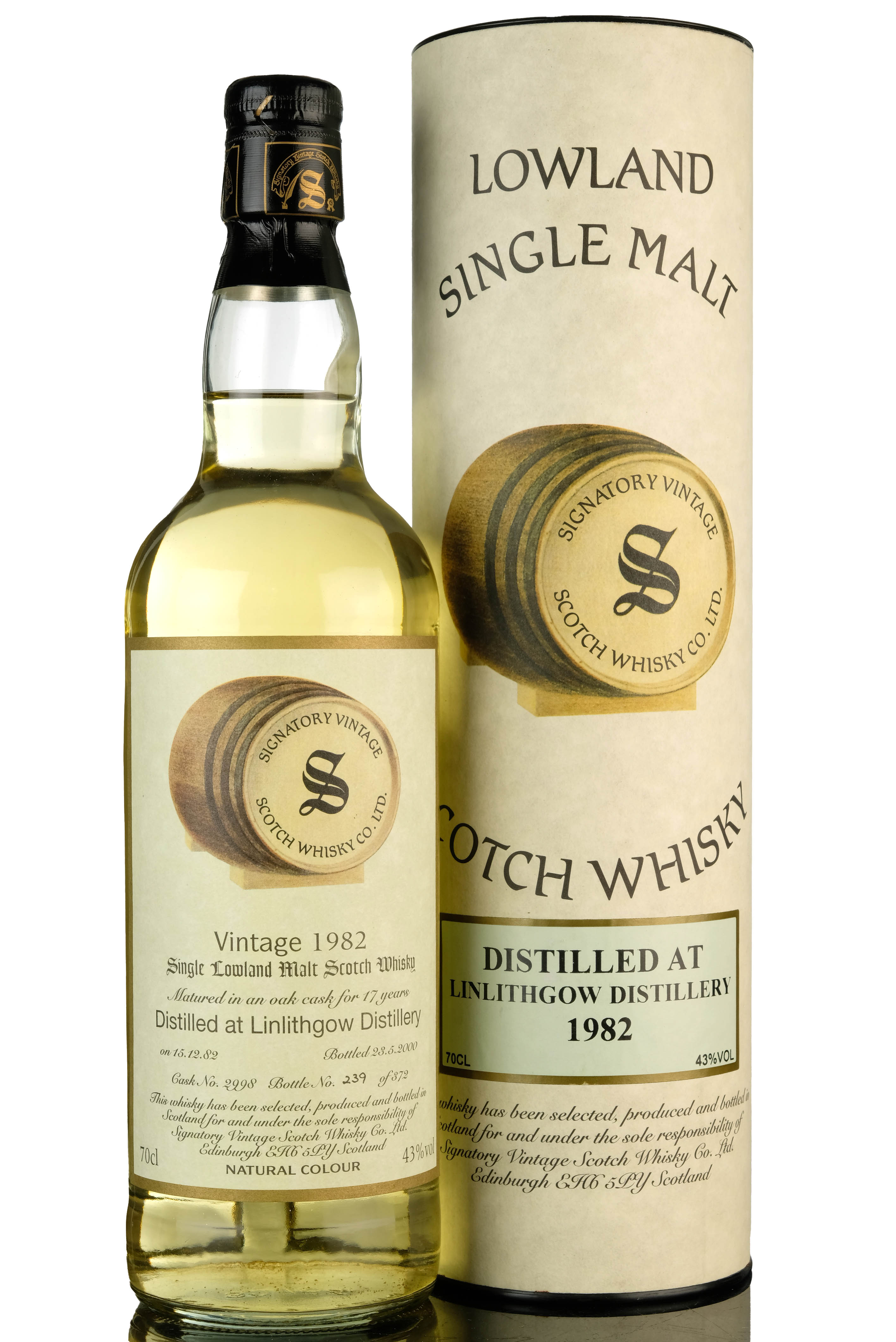 Linlithgow 1982 - 2000 17 Signatory Vintage Single Cask 2998