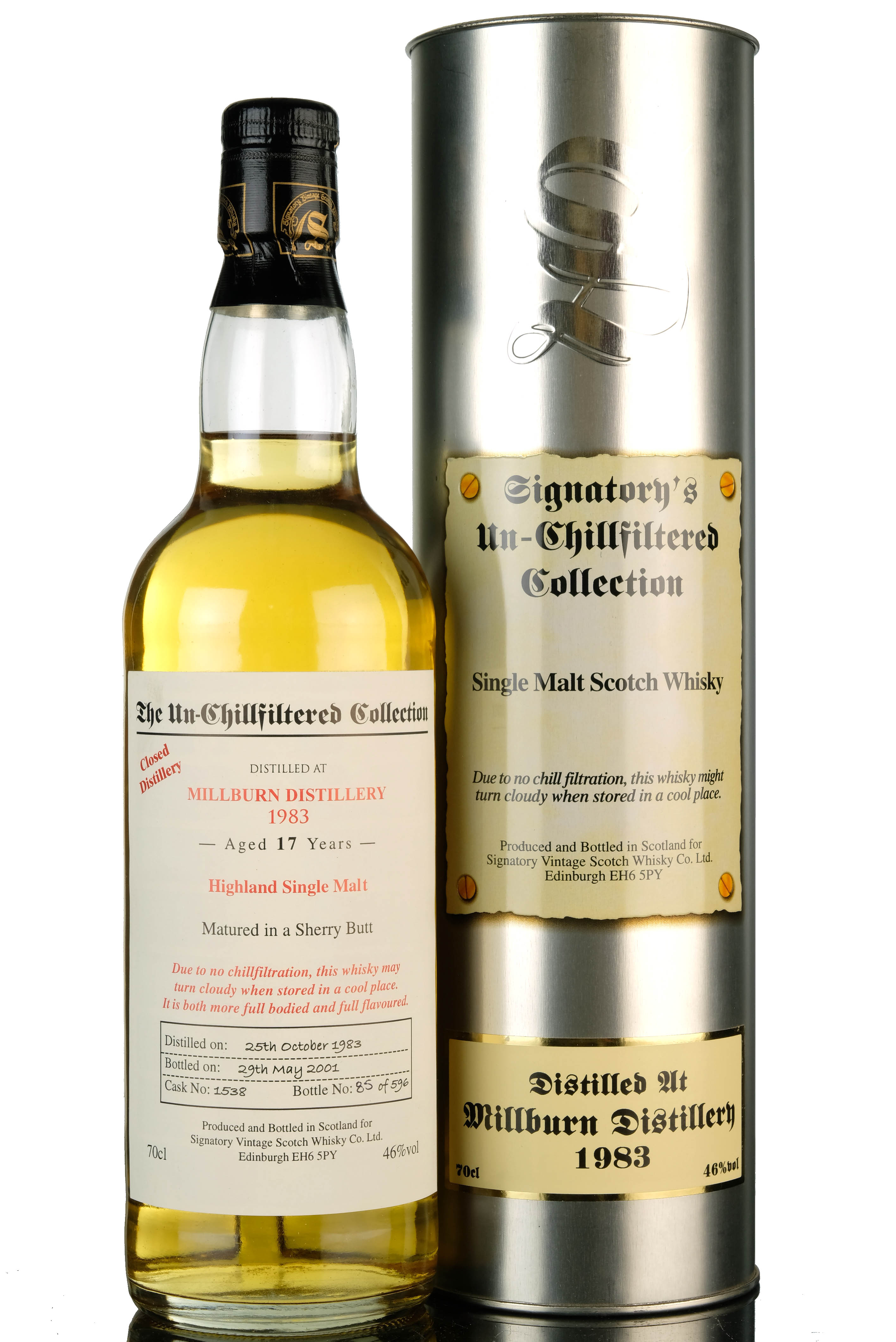 Millburn 1983 - 2001 17 Signatory Vintage Single Cask 1538