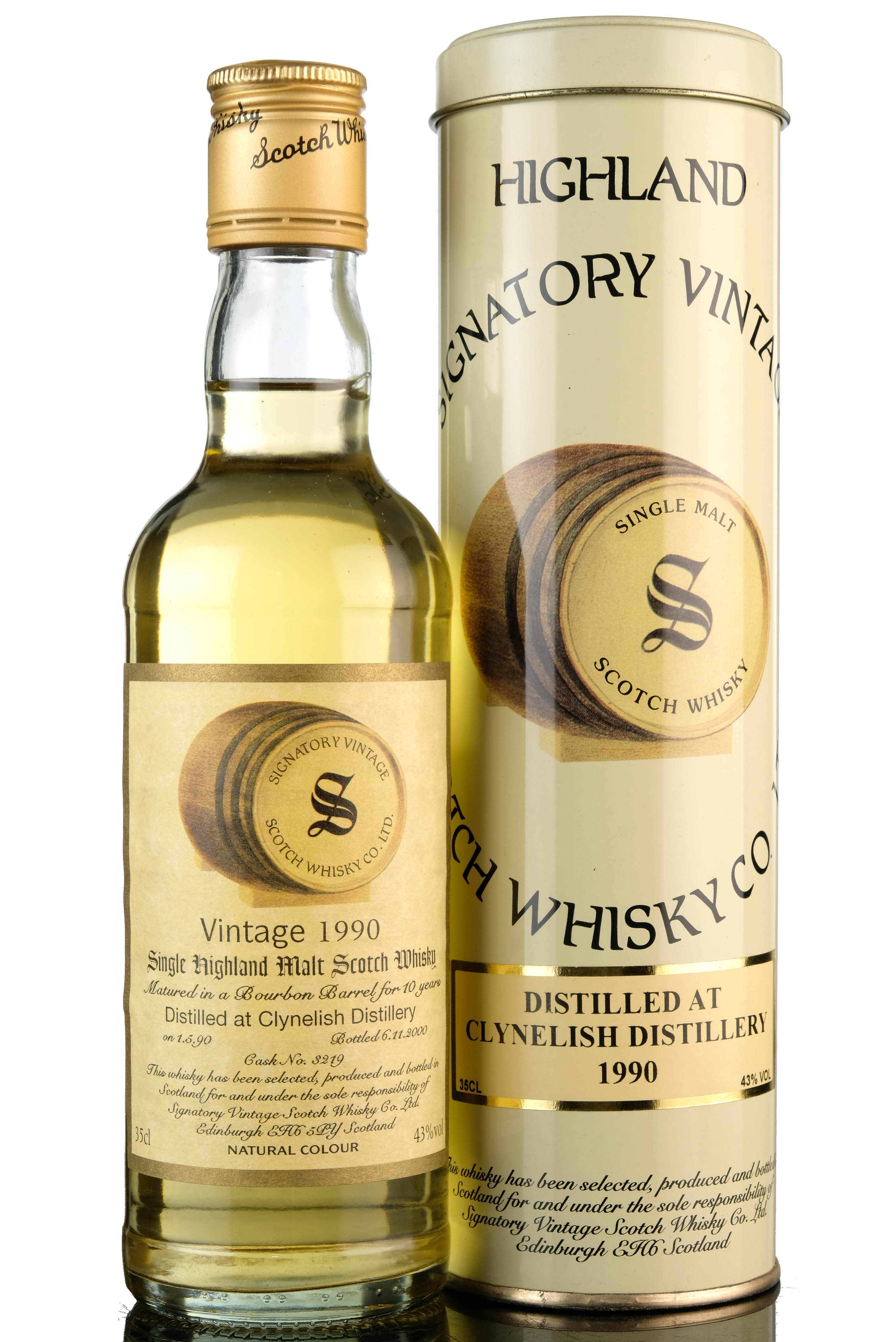Clynelish 1990 - 2000 10 Signatory Vintage Single Cask 3219 Half Bottle