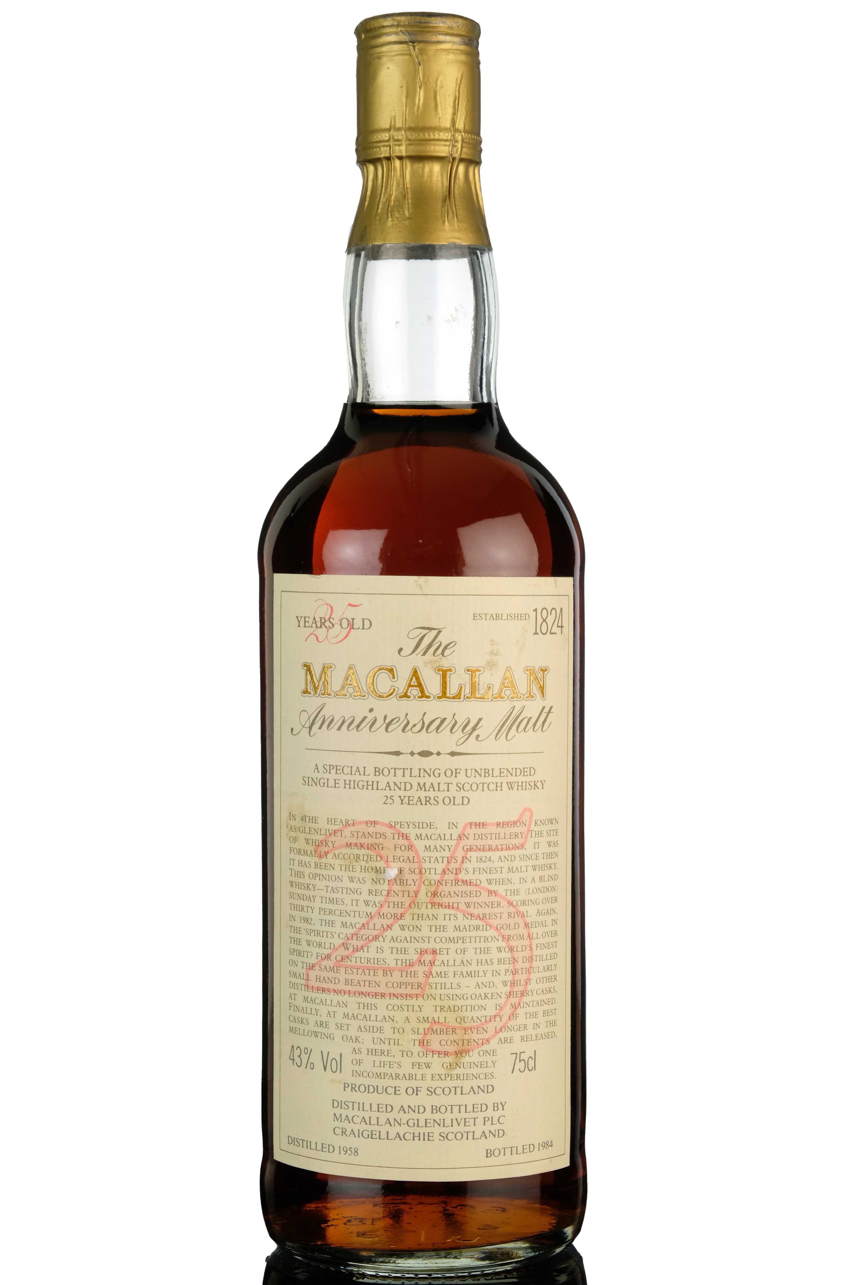 Macallan 1958-1984 - 25 Year Old Anniversary Malt