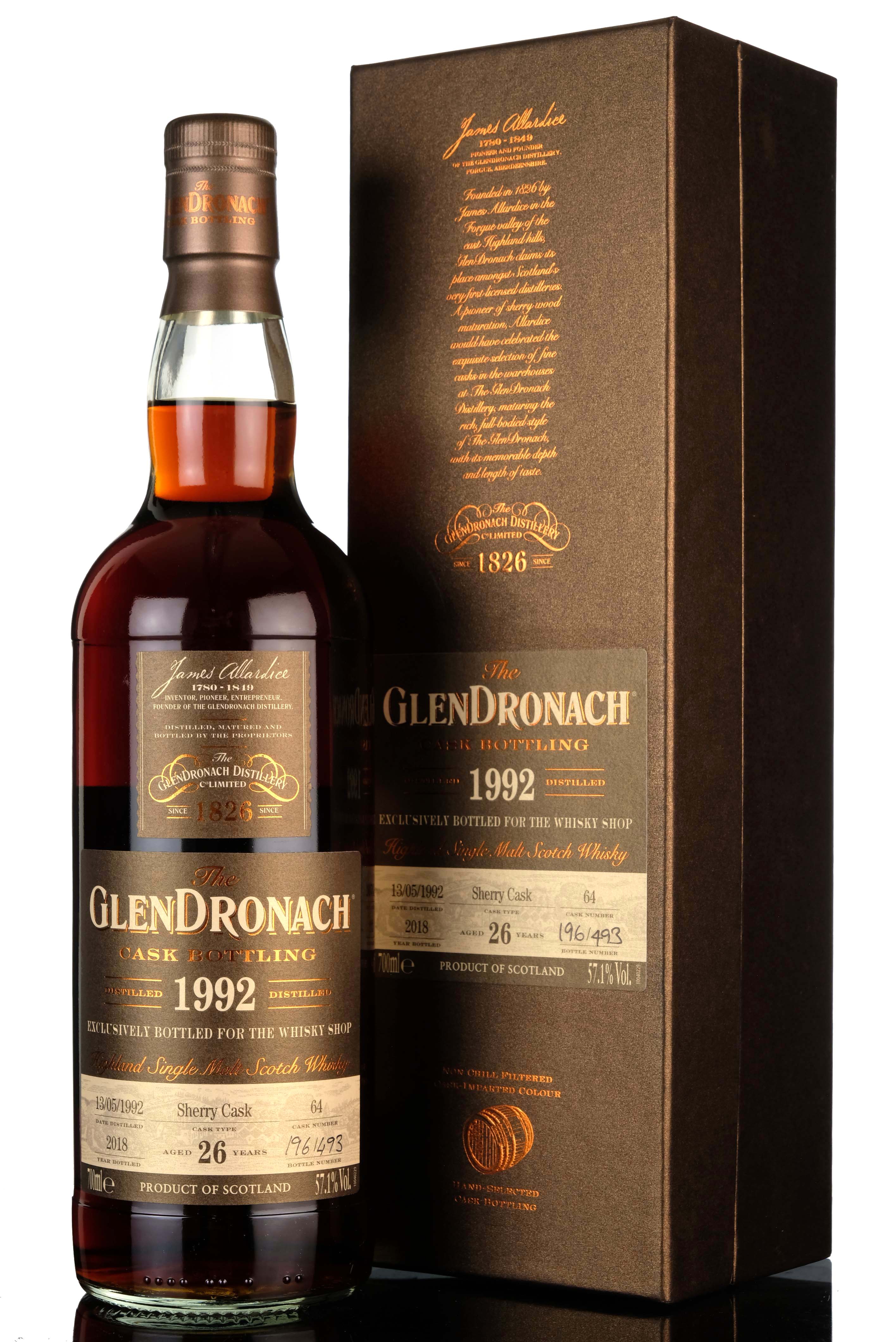 Glendronach 1992-2018 - 26 Year Old - Single Cask 64 - The Whisky Shop