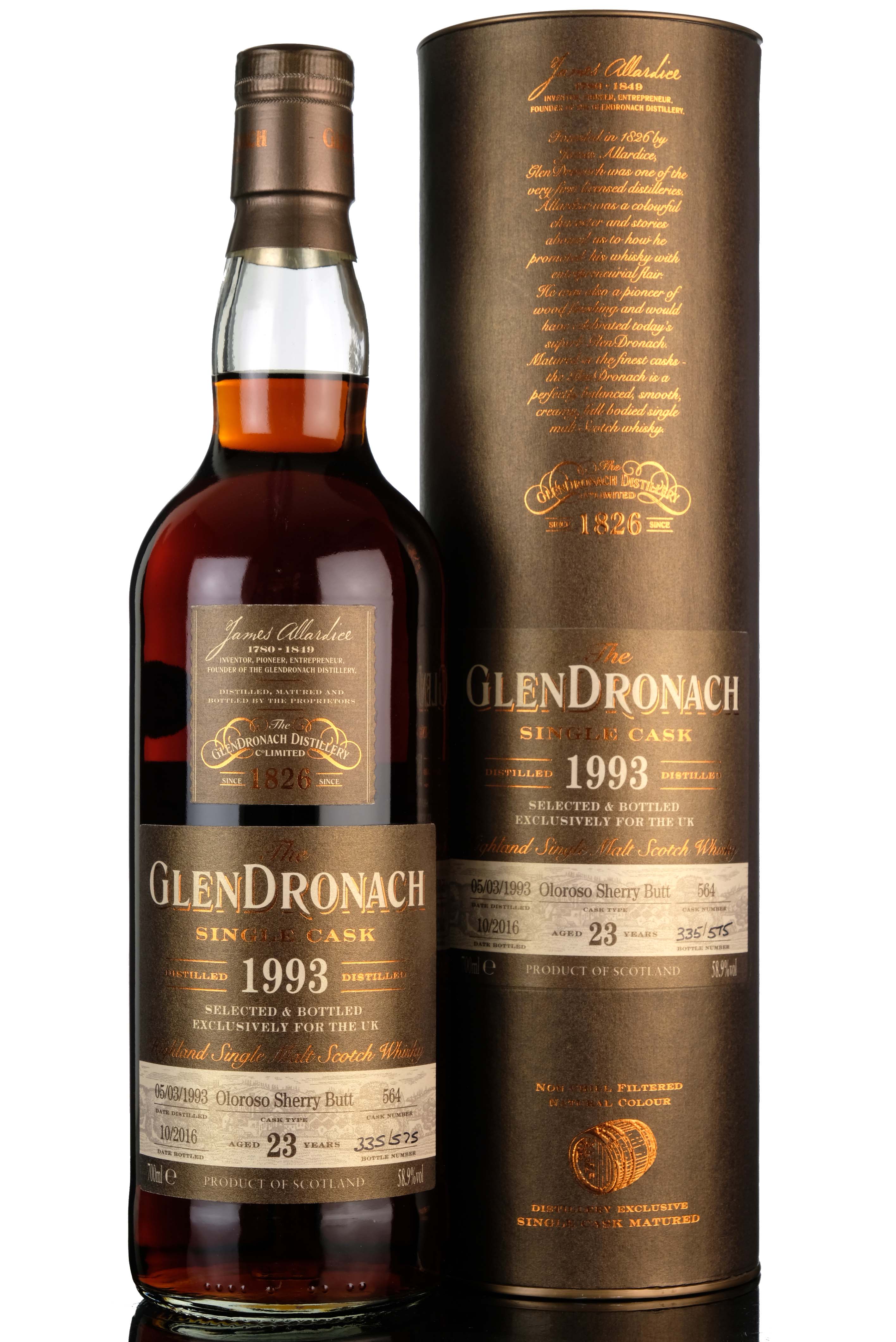 Glendronach 1993 - 2016 23 Single Cask 564 Uk Exclusive