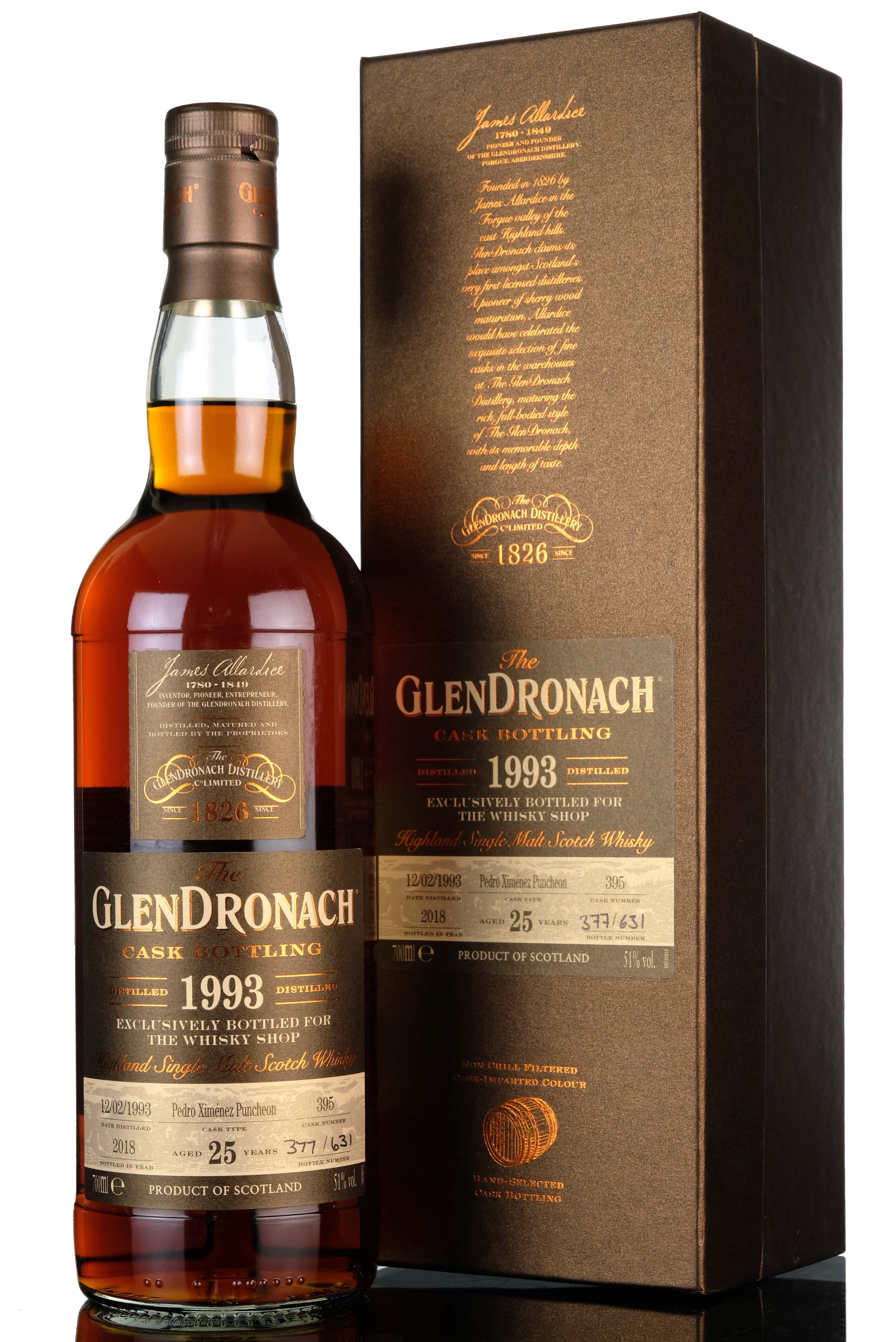 Glendronach 1993-2018 - 25 Year Old - Single Cask 395 - The Whisky Shop