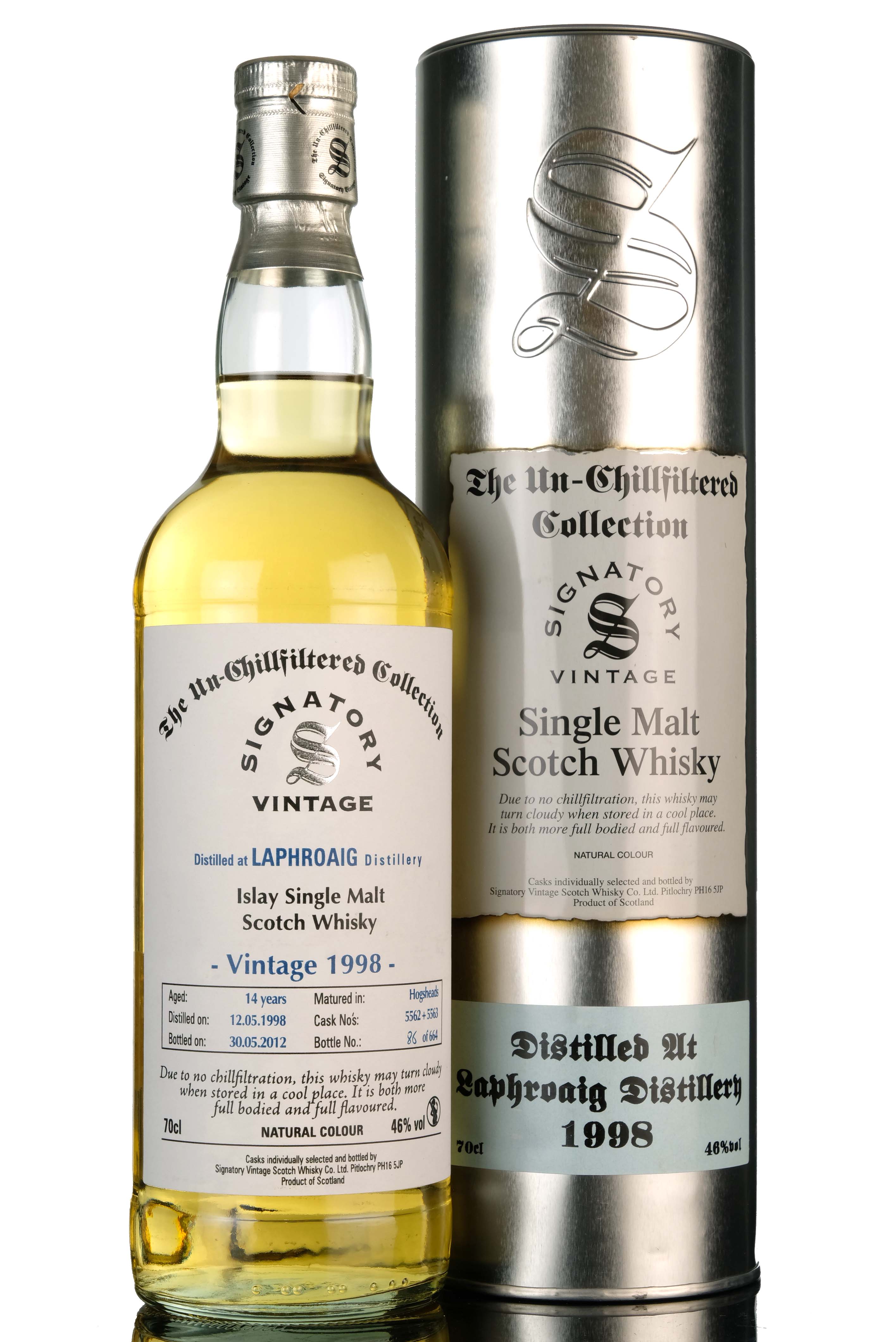 Laphroaig 1998-2012 - 14 Year Old - Signatory Vintage - Casks 5562 + 5563