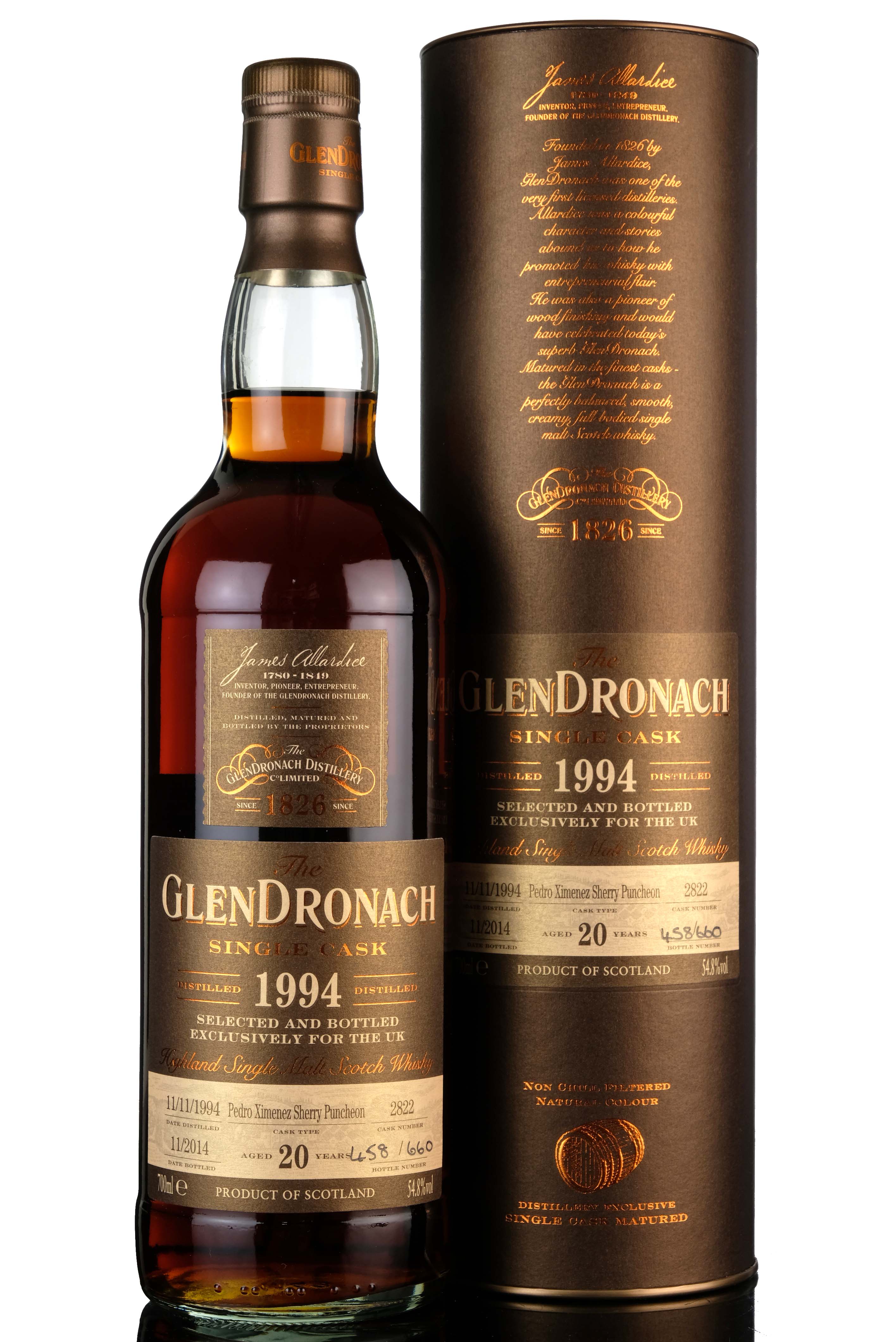 Glendronach 1994-2014 - 20 Year Old - Single Cask 2822 - UK Exclusive
