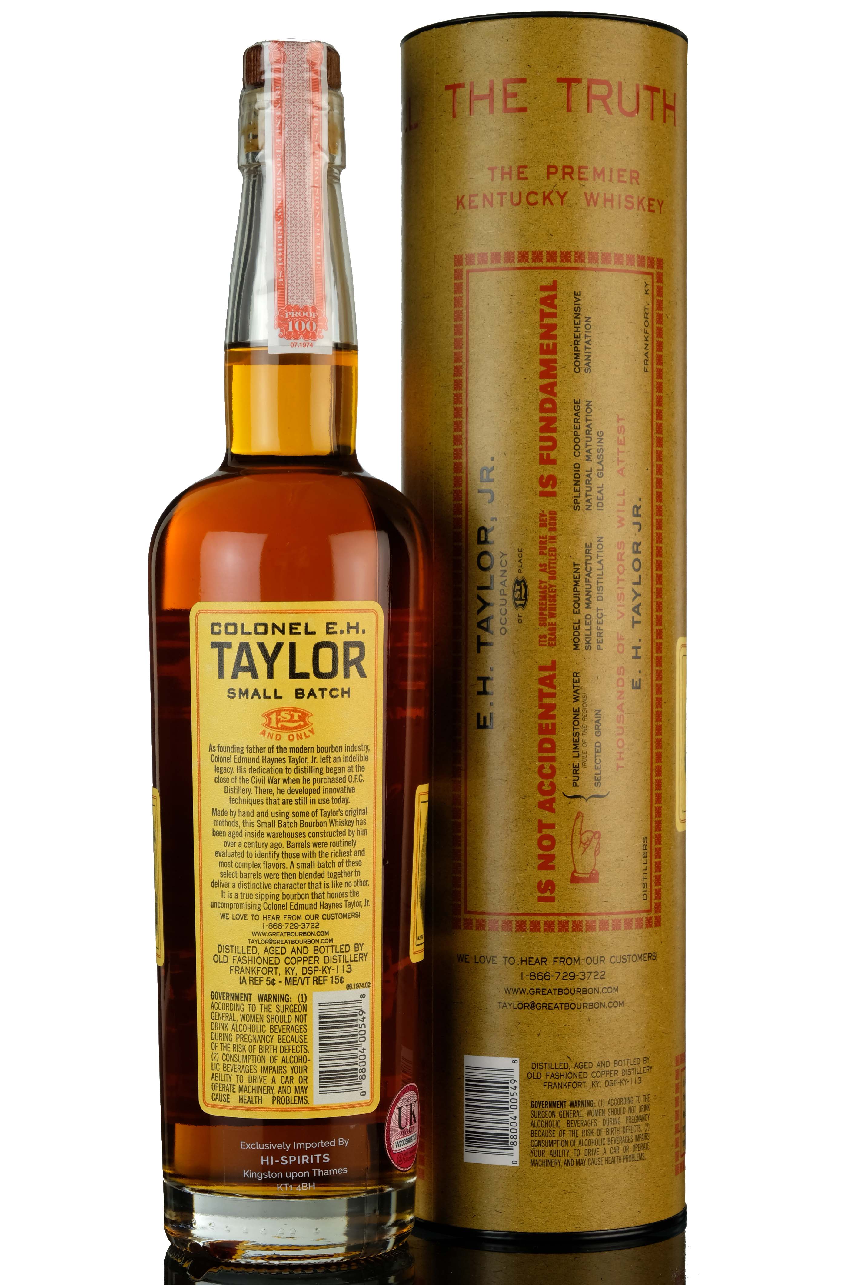 Colonel Eh Taylor 1st And Only Straight Kentucky Bourbon Whiskey