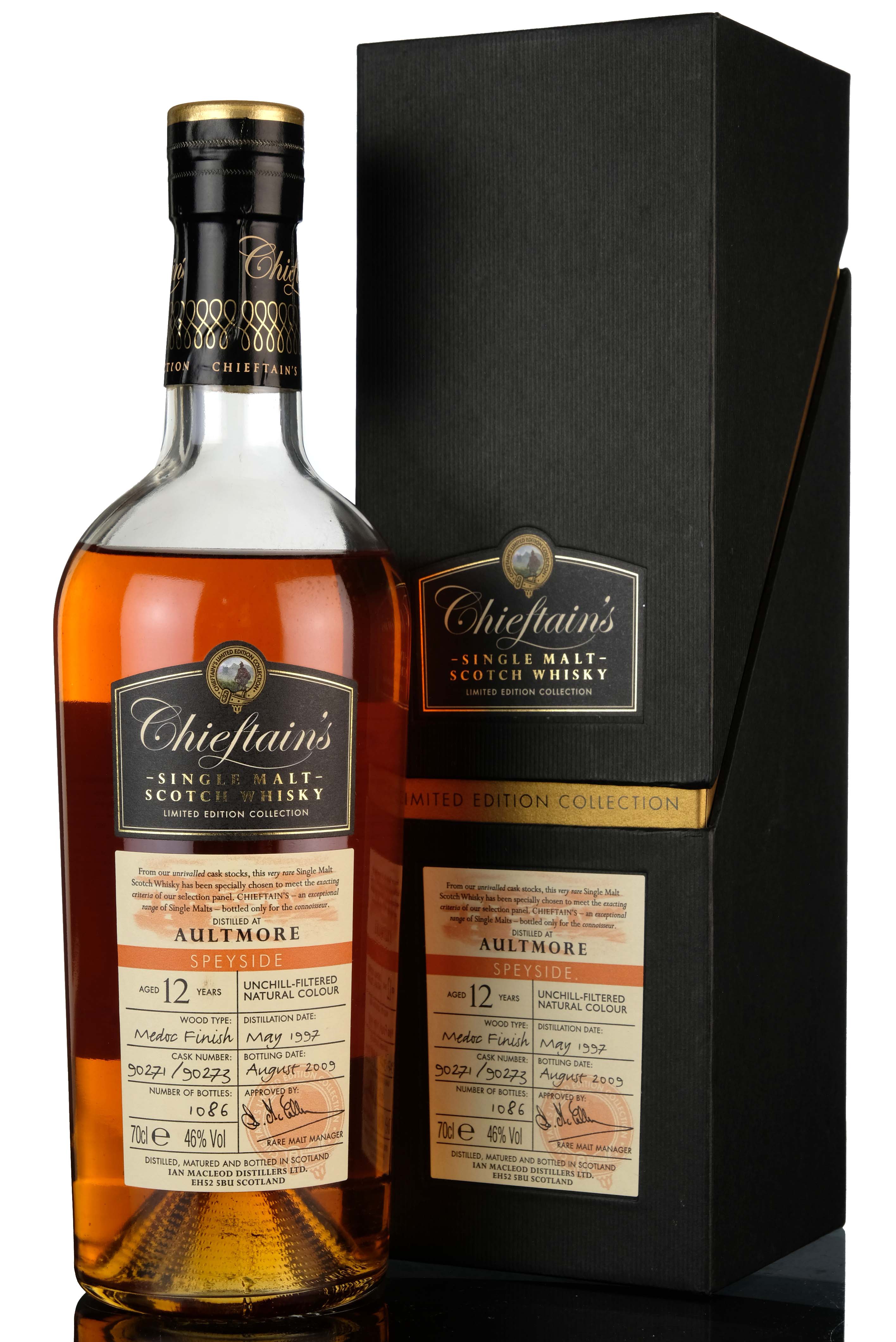 Aultmore 1997-2009 - 12 Year Old - Chieftains - Casks 90271 - 90273