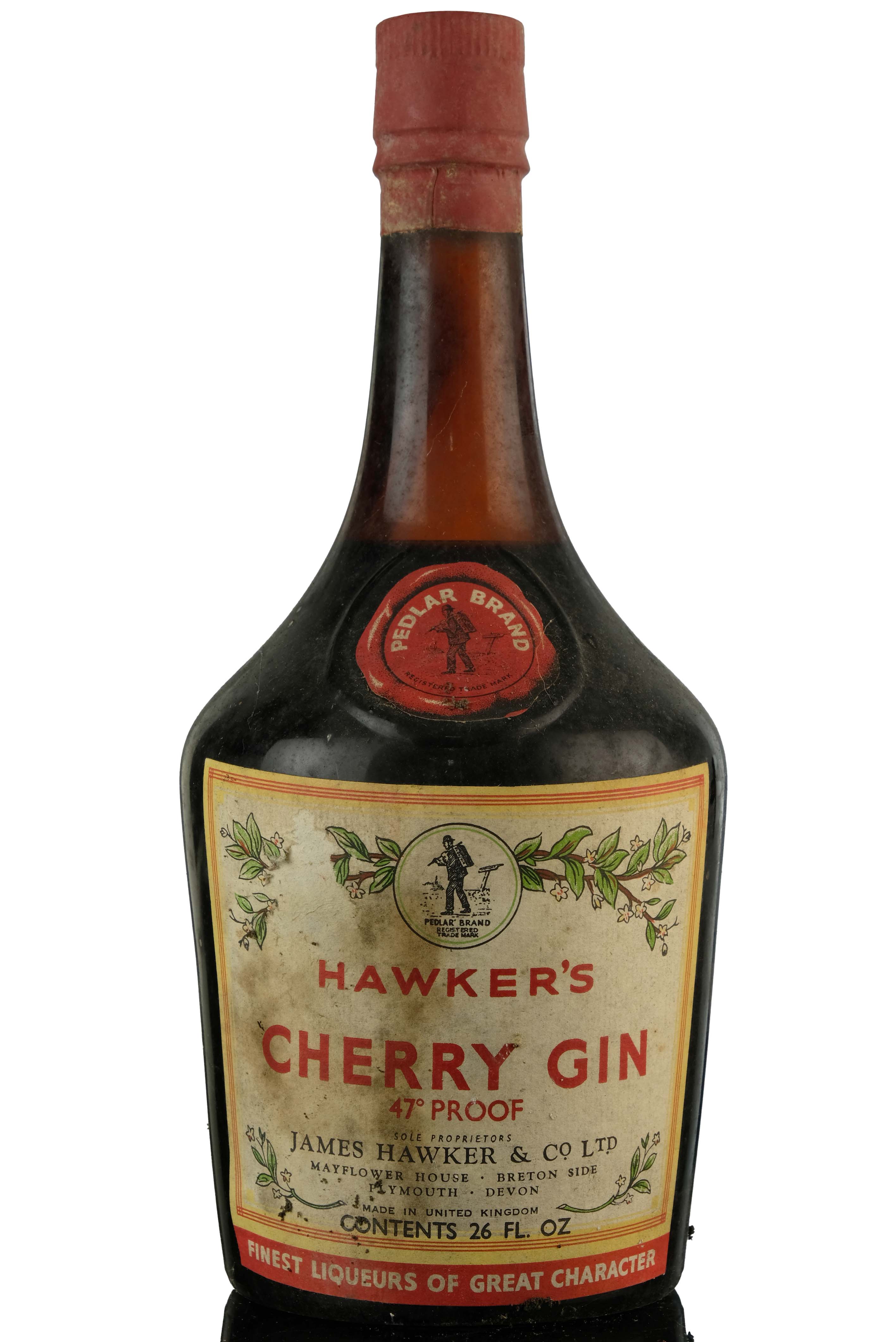 Hawkers Pedlar Cherry Gin - 1950s