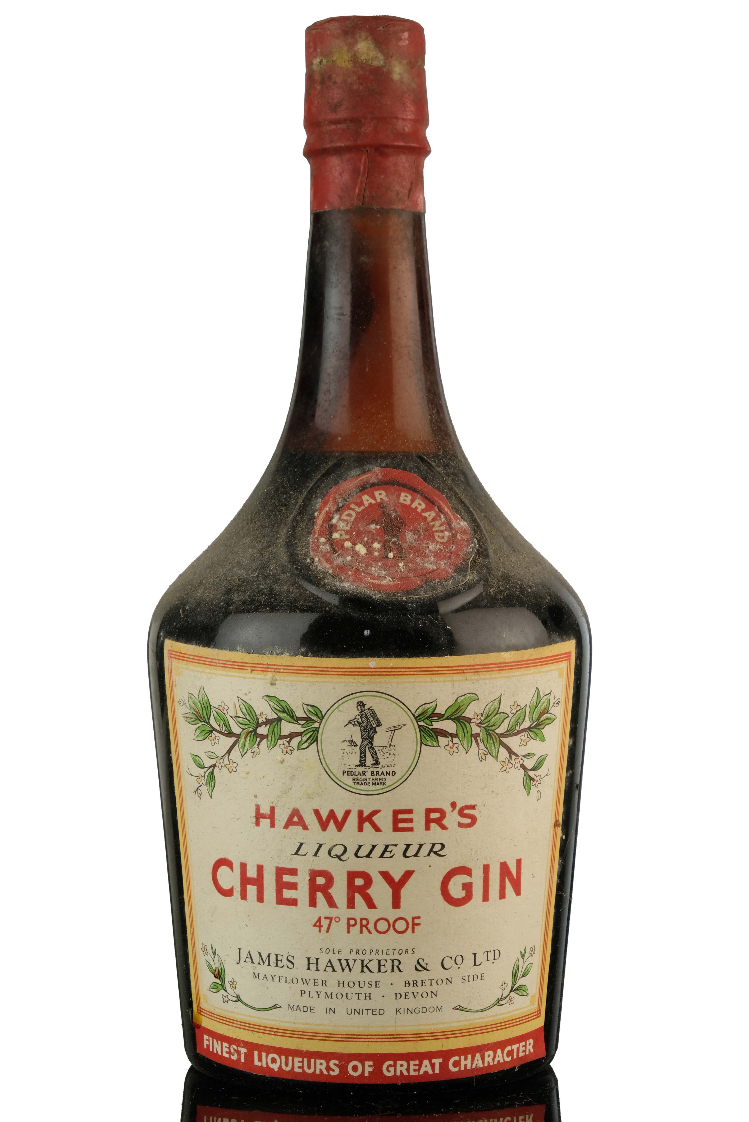 Hawkers Pedlar Cherry Gin - 1950s