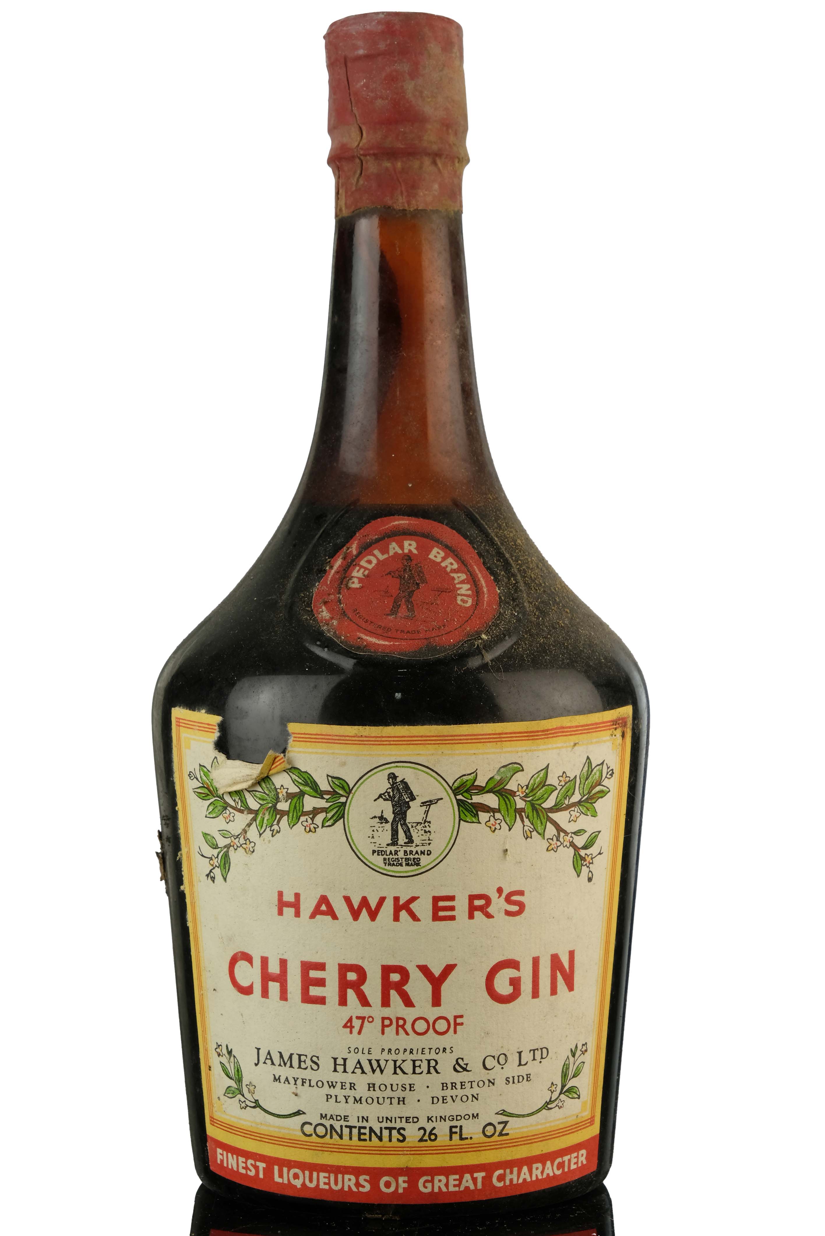 Hawkers Pedlar Cherry Gin - 1950s