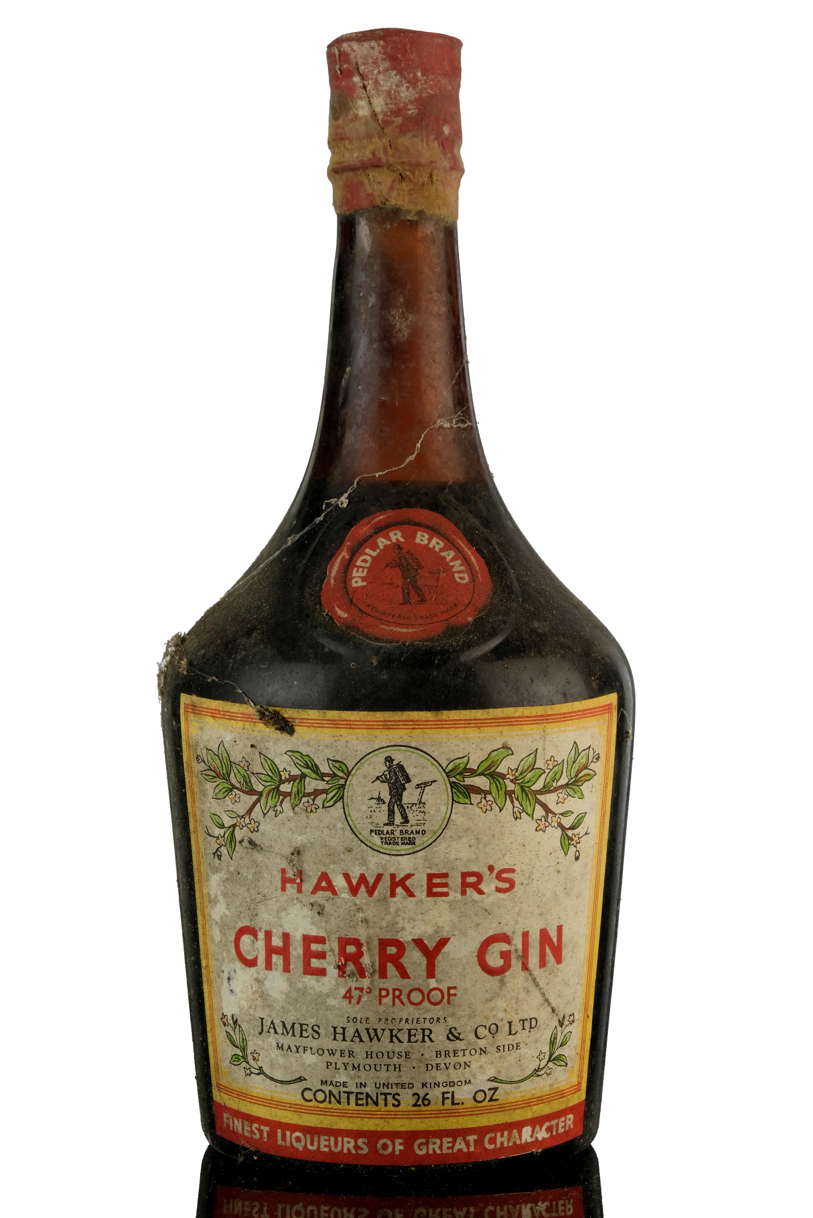 Hawkers Pedlar Cherry Gin - 1950s
