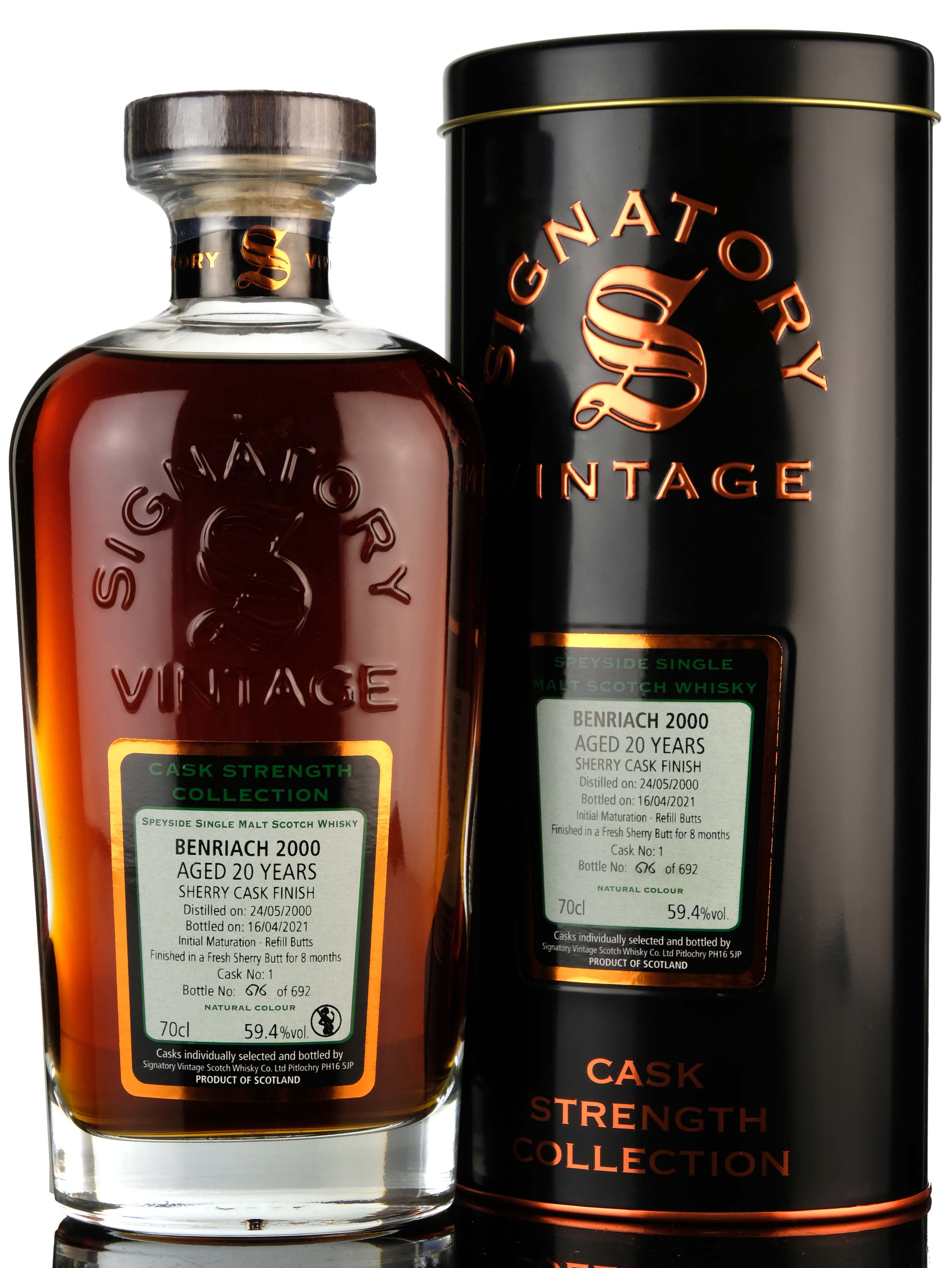 Benriach 2000-2021 - 20 Year Old - Signatory Vintage - Single Cask 1