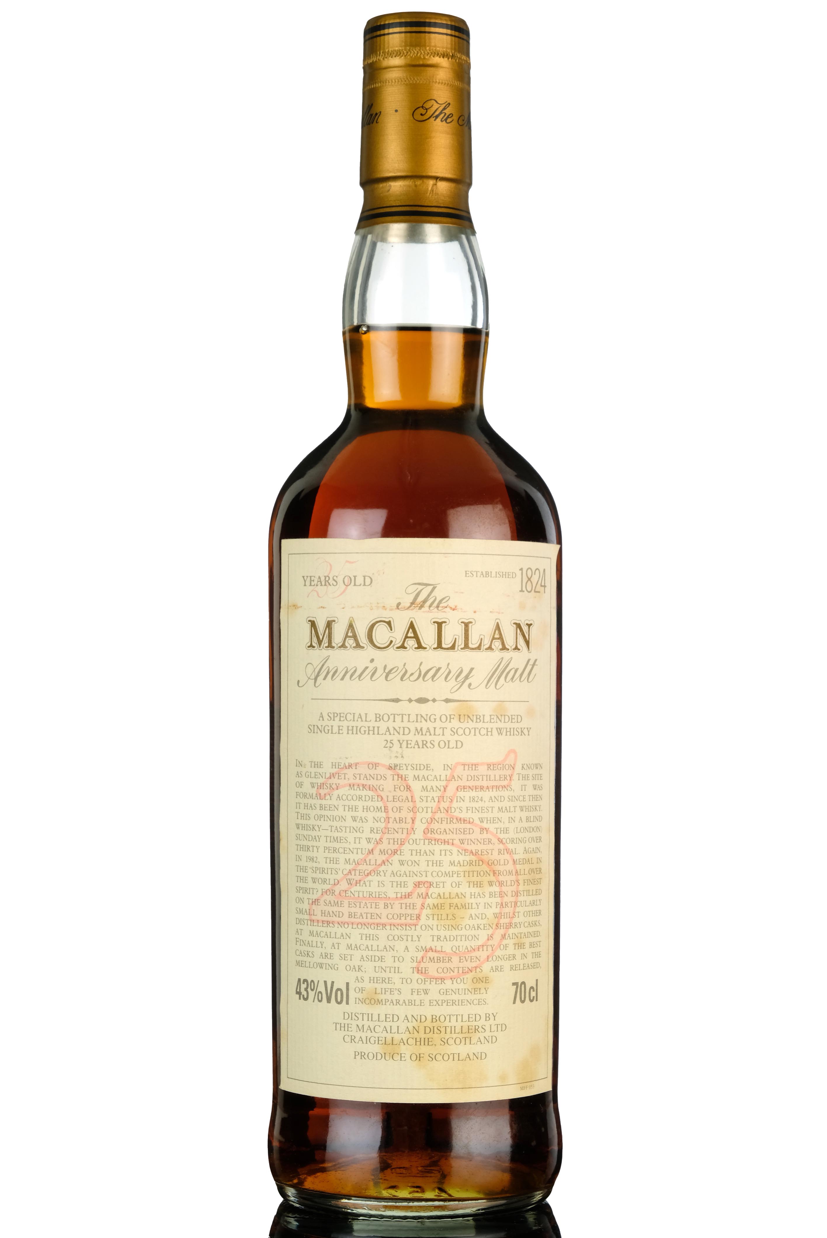 Macallan 25 Year Old Anniversary Malt