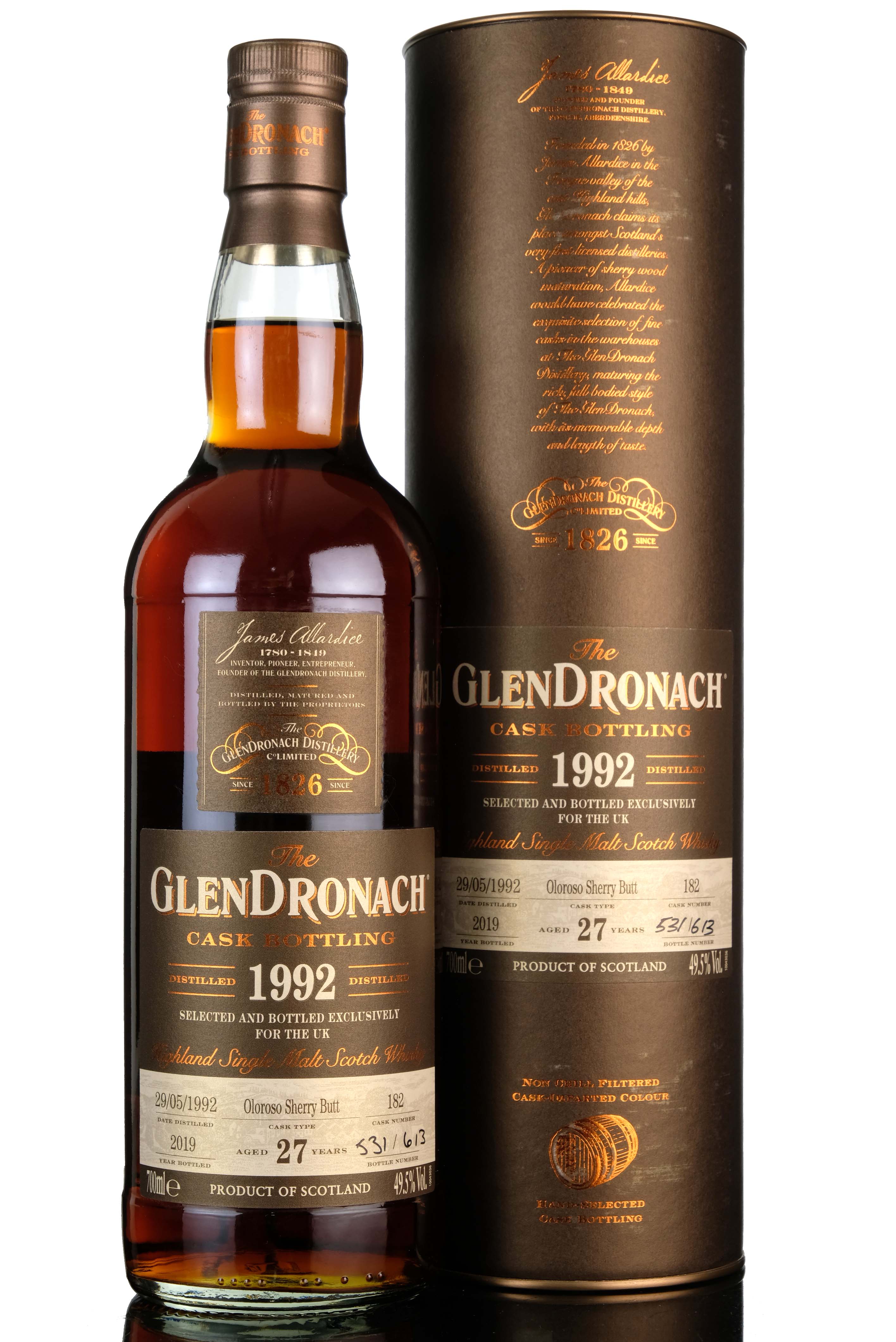 Glendronach 1992 - 2019 27 Single Cask 182 Uk Exclusive