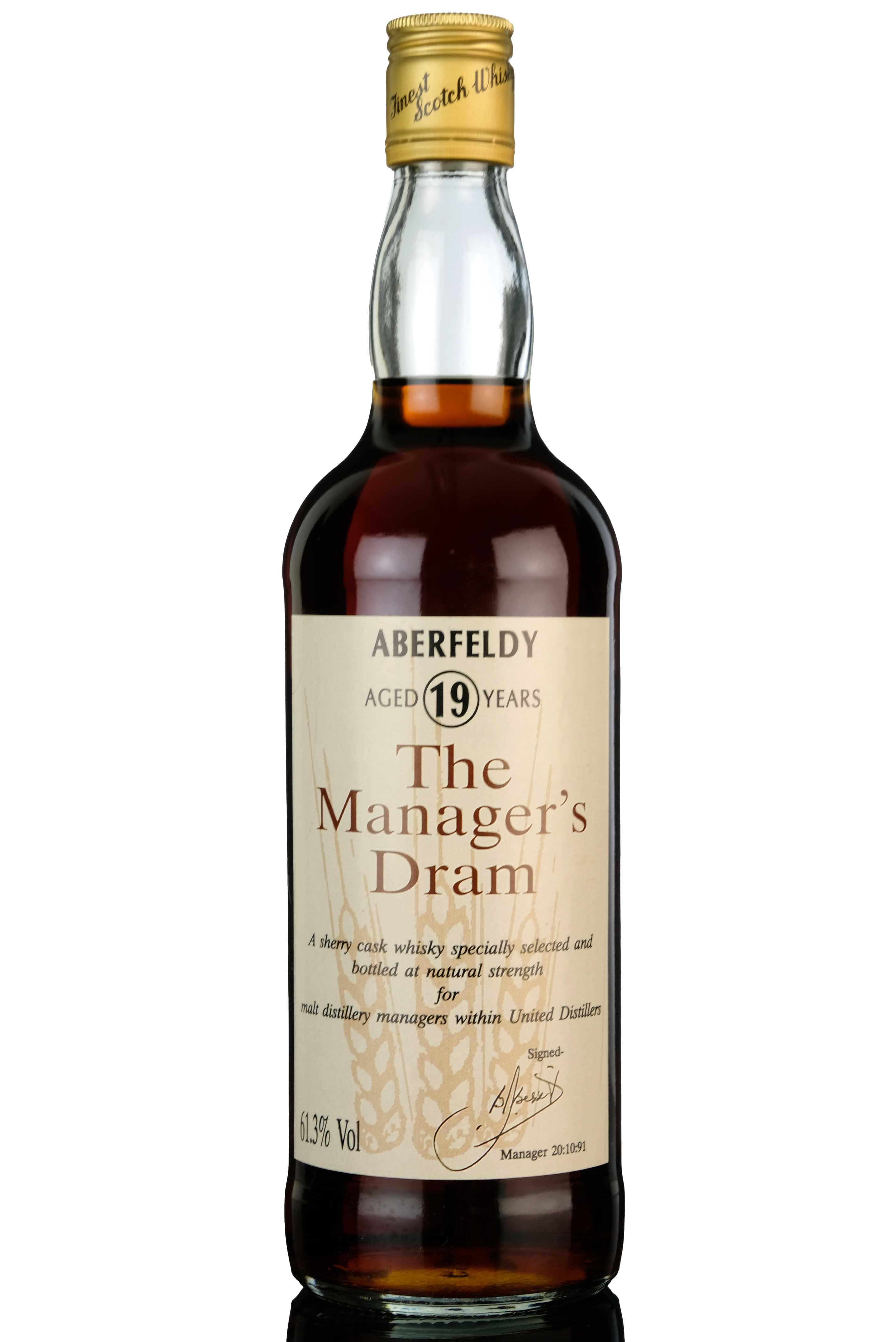 Aberfeldy 19 Year Old - Managers Dram 1991