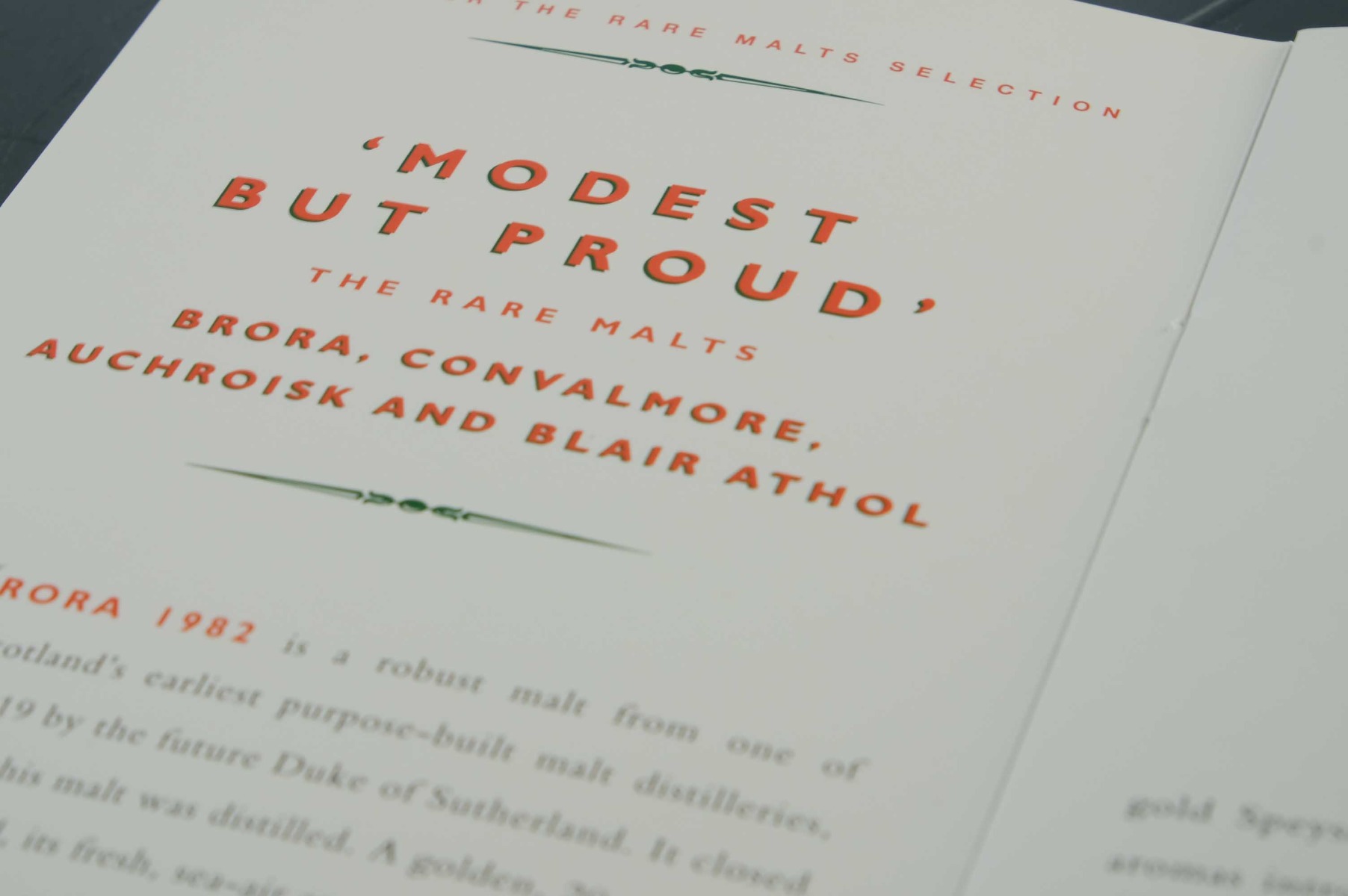 Discover The Rare Malts Selection Pamphlet 1