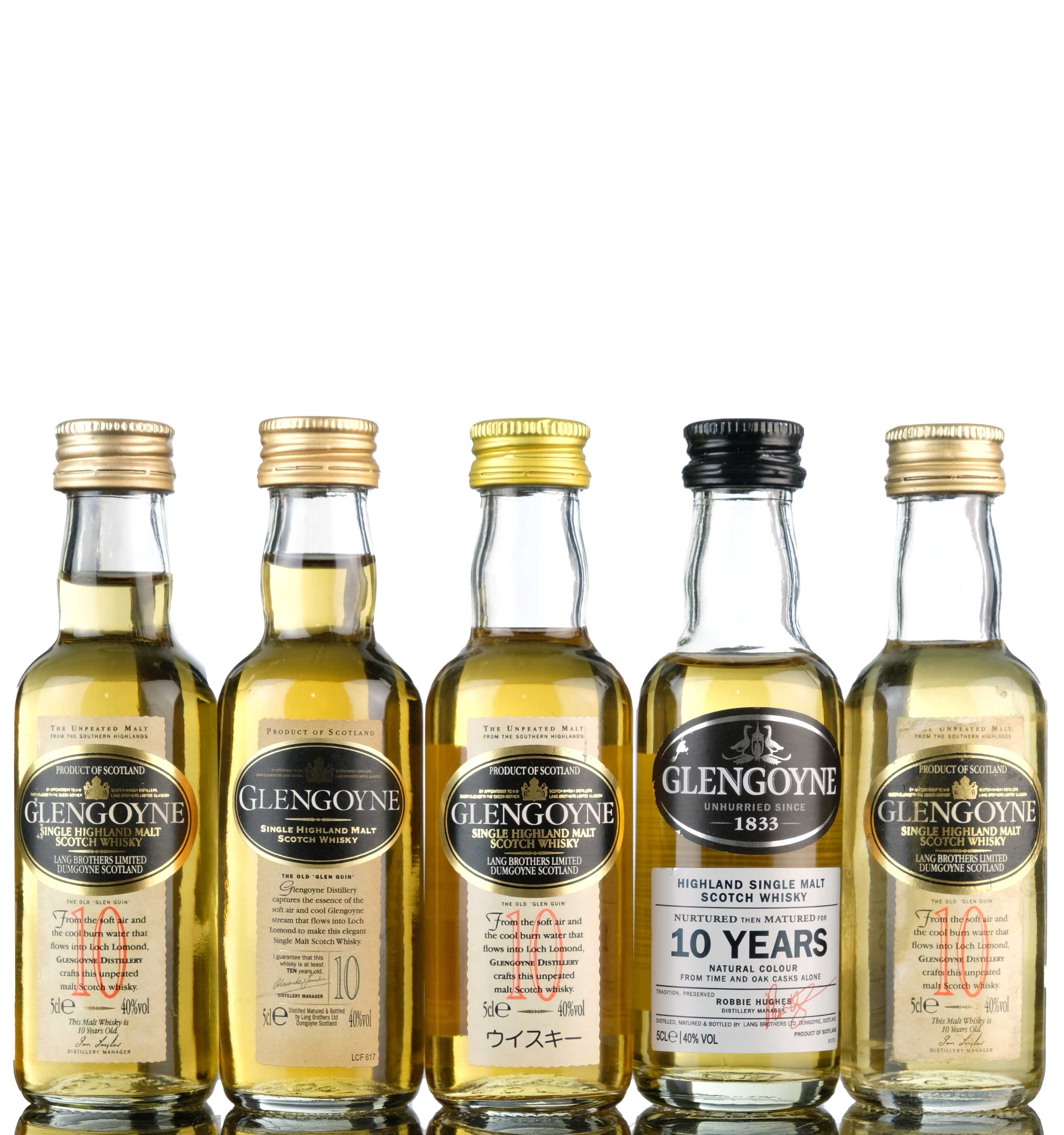 5 x Glengoyne 10 Year Old Miniatures