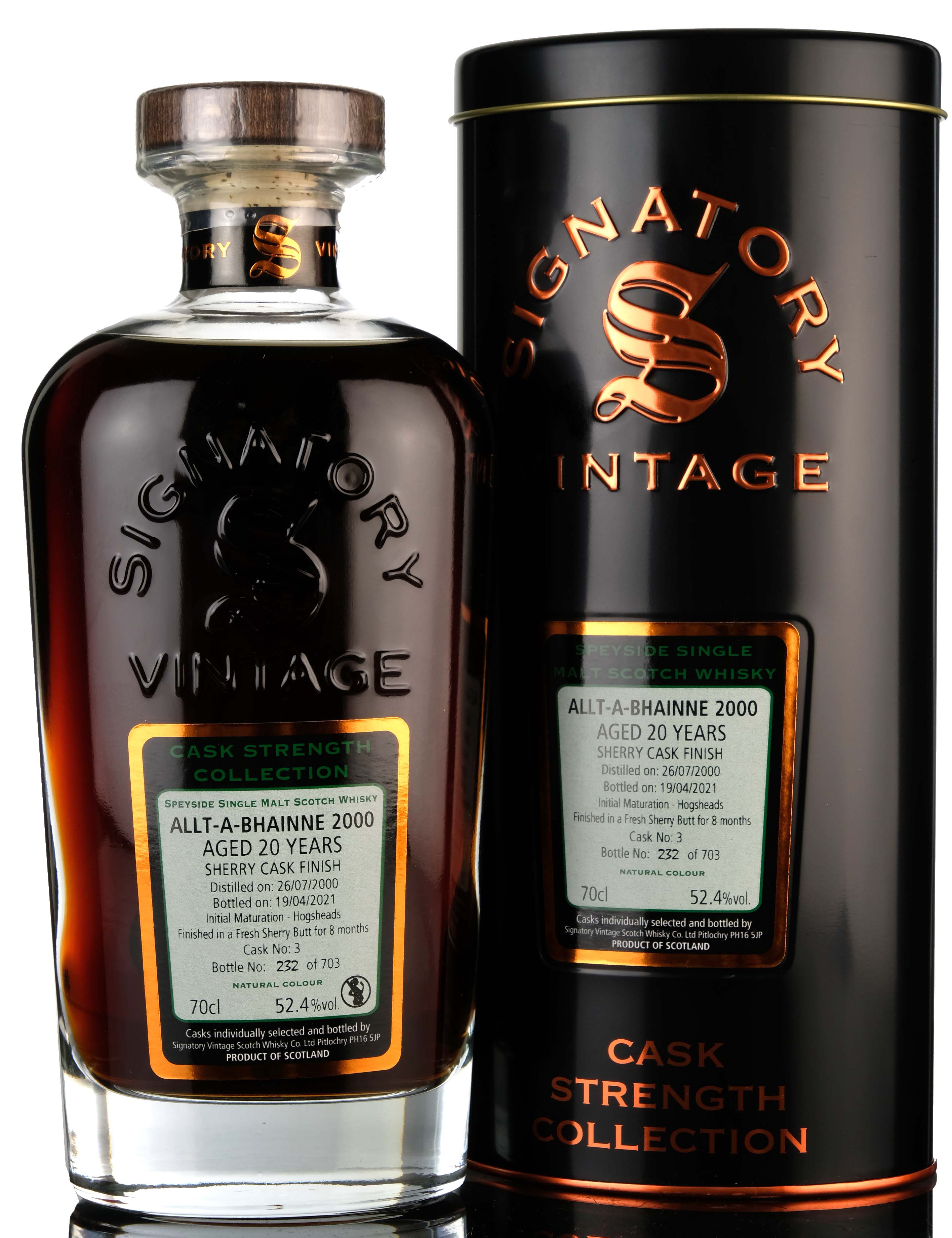 Allt-A-Bhainne 2000-2021 - 20 Year Old - Signatory Vintage Cask Strength Collection - Sing