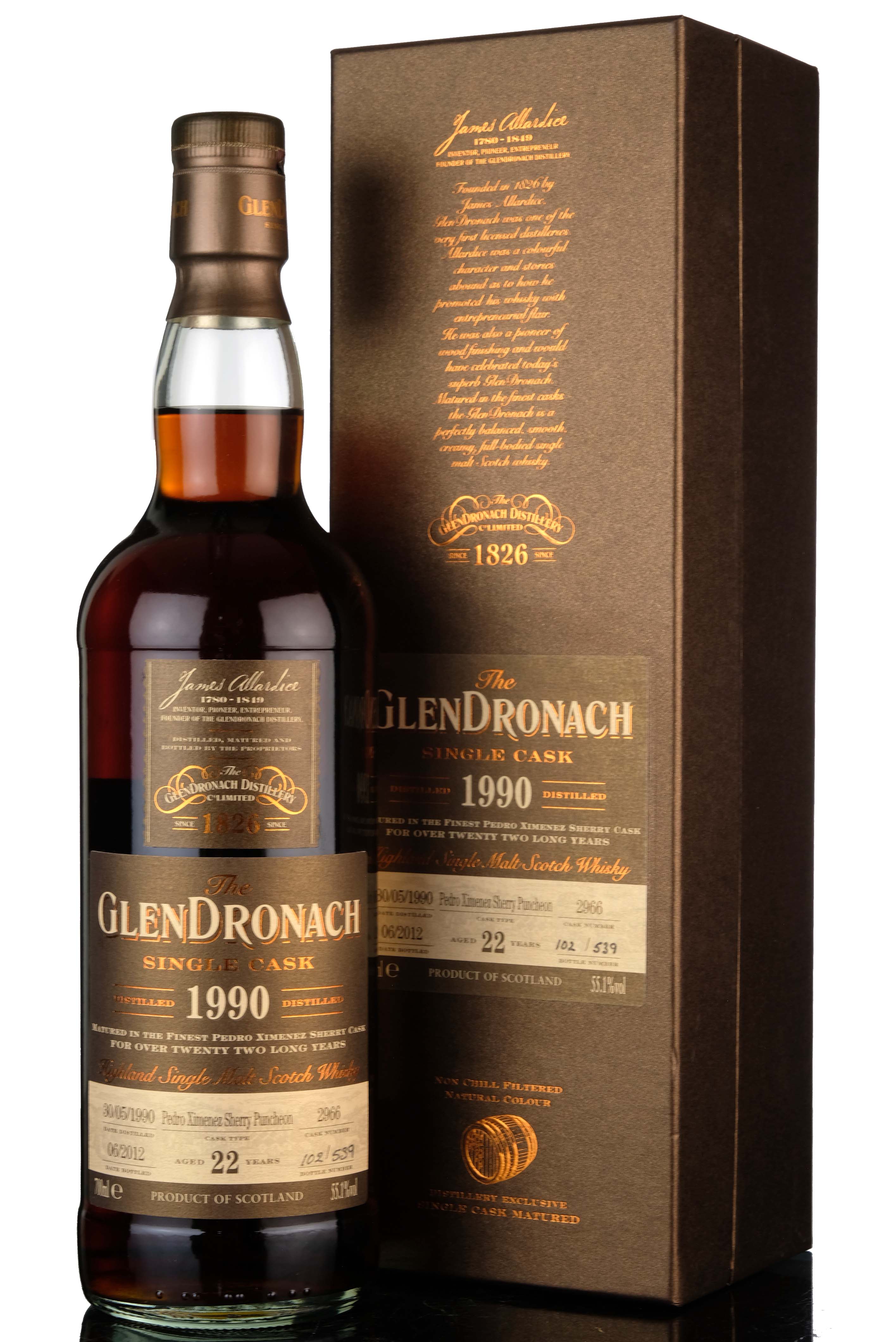Glendronach 19902012 22 Year Old Single Cask 2966 Batch 6