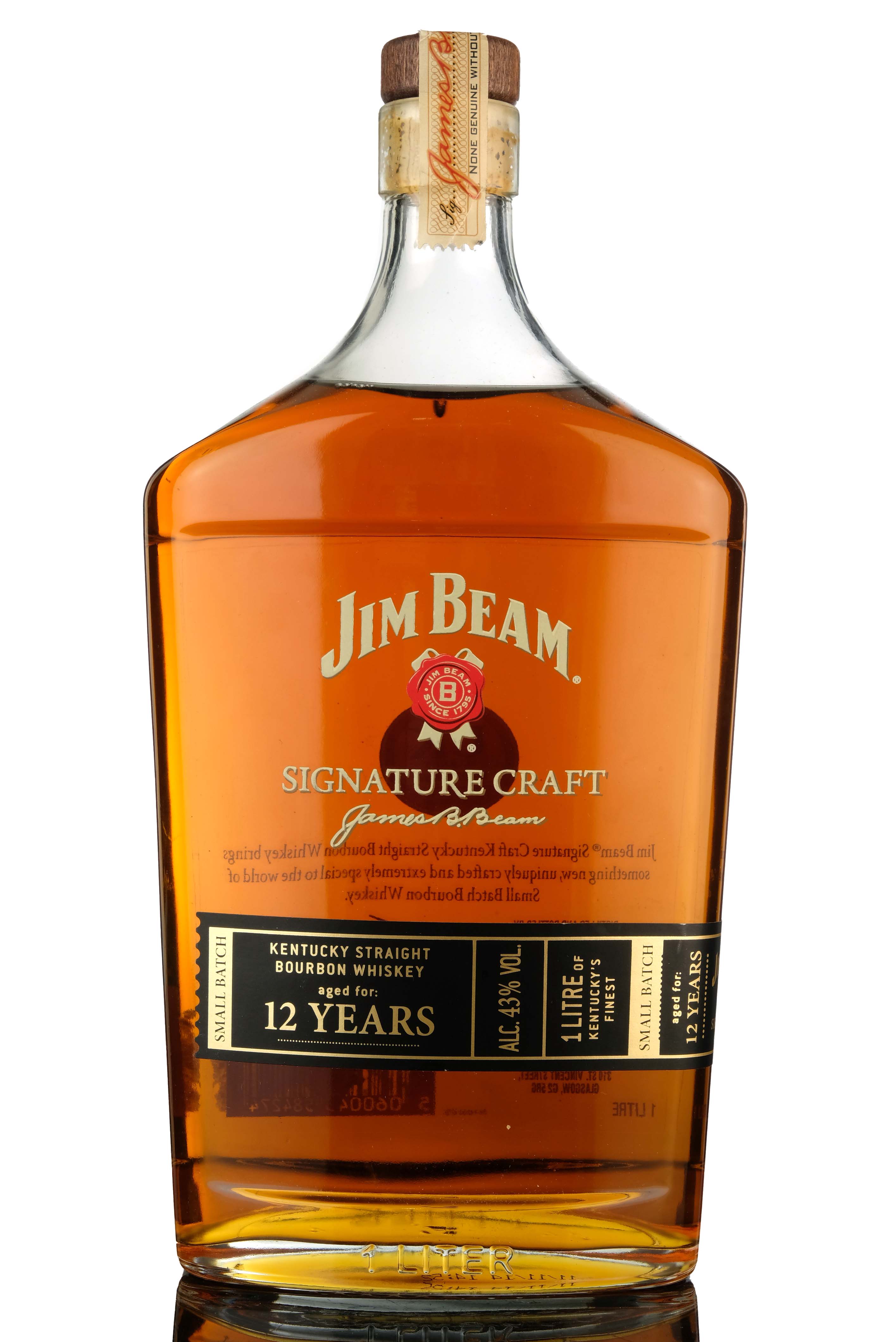 Jim Beam 12 Year Old - Kentucky Straight Bourbon Whiskey - 1 Litre