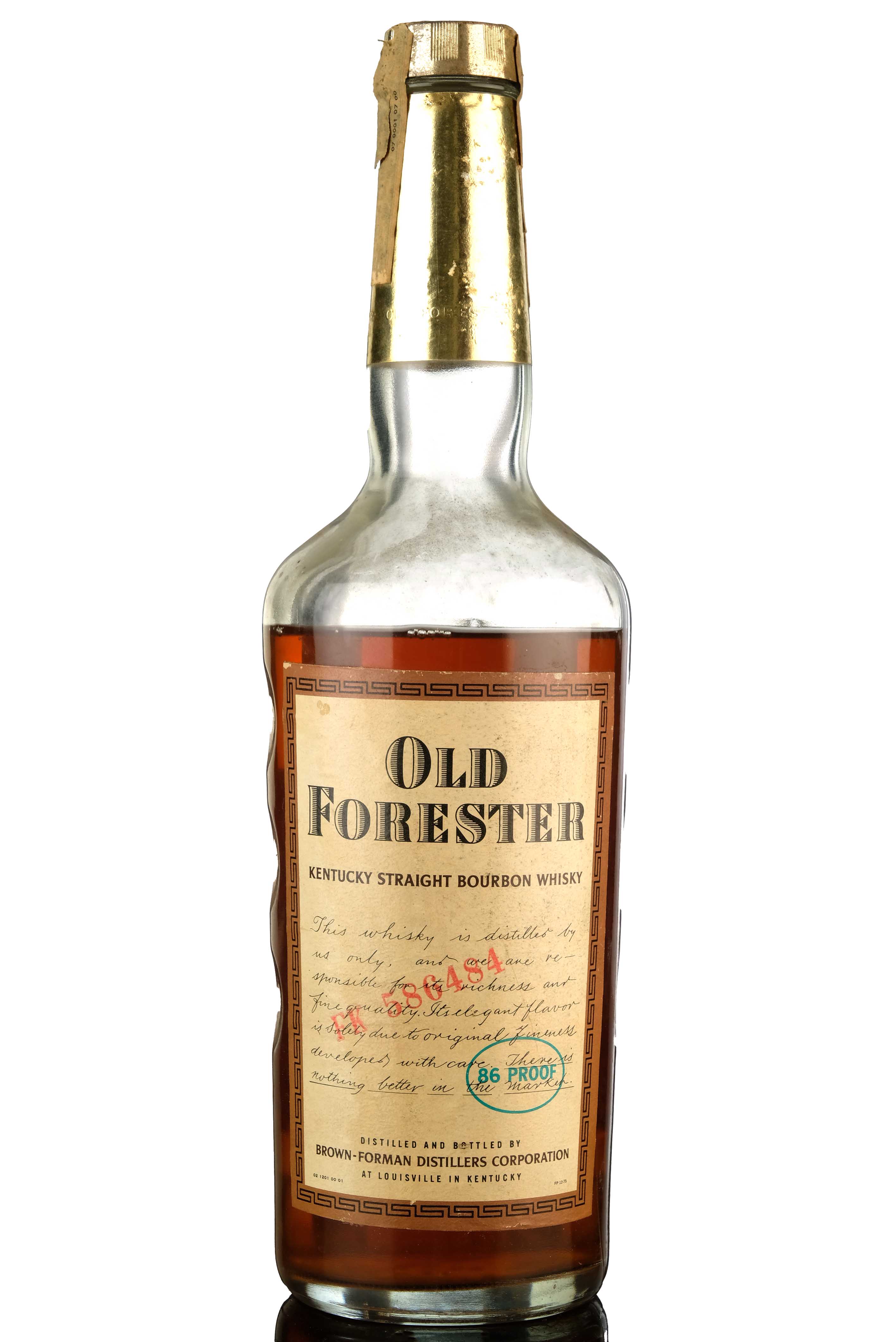 Old Forester 4 Year Old Kentucky Straight Bourbon Whiskey 1970s