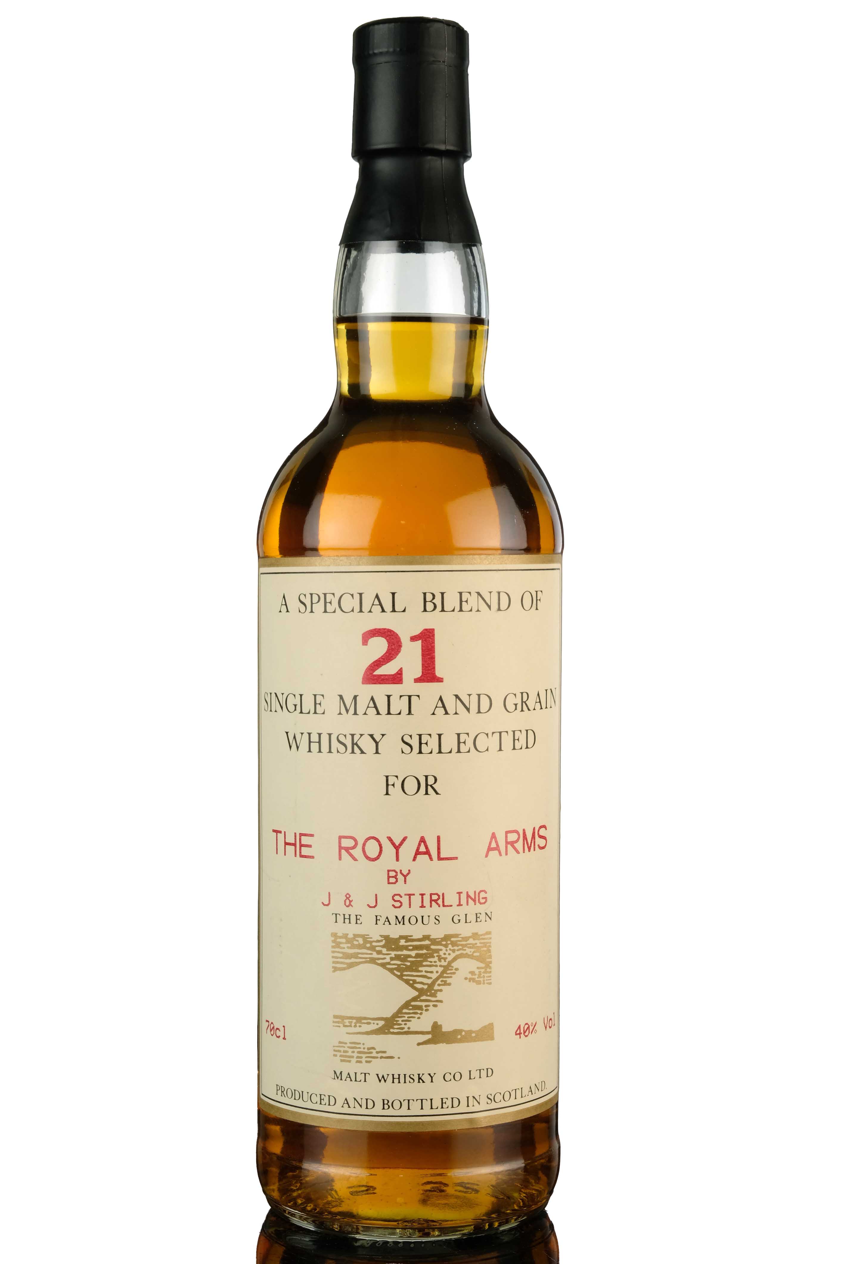 A Blend Of 21 Single Malt Grain Whiskies For The Royal Arms