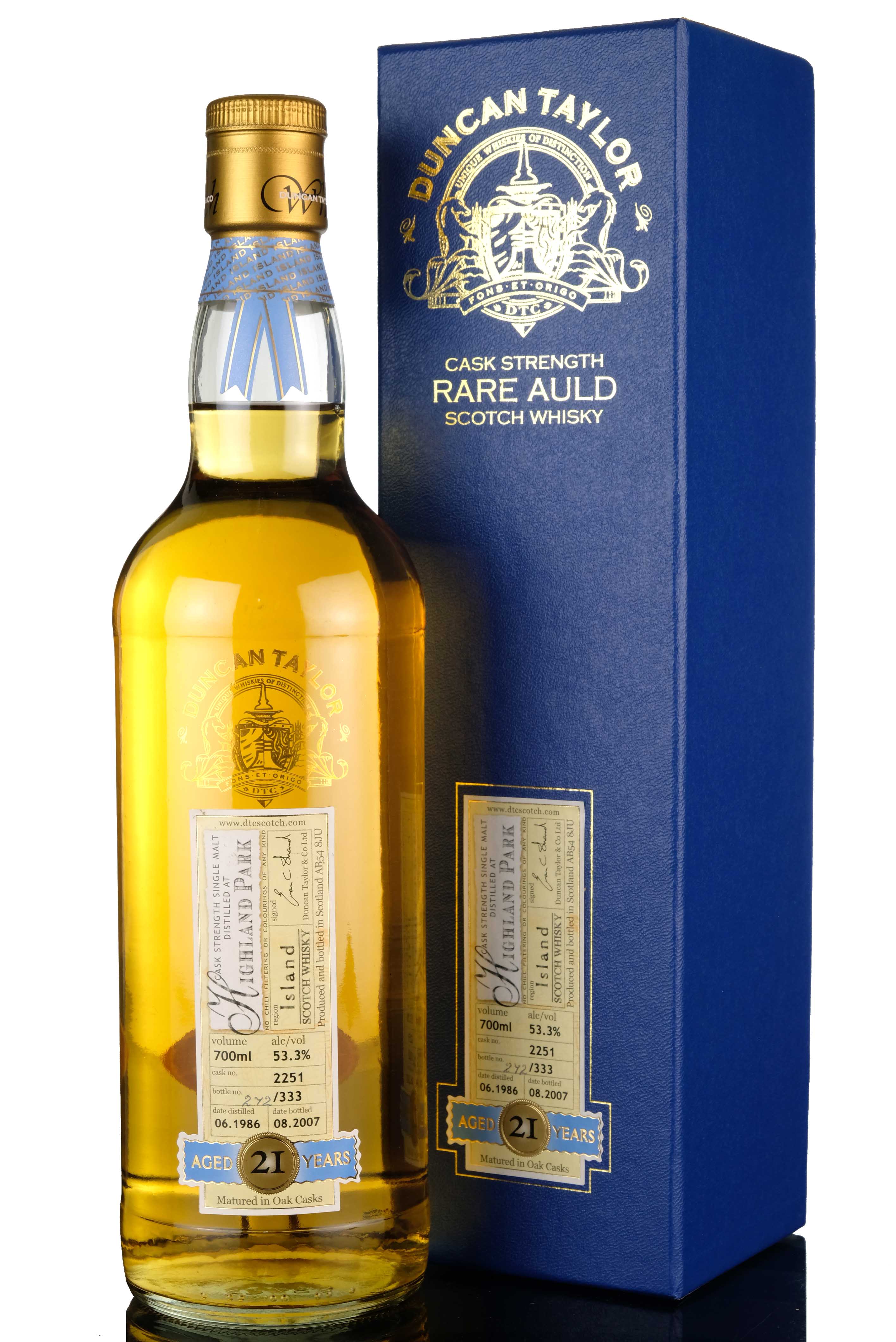 Highland Park 19862007 21 Year Old Duncan Taylor Rare Auld Cask 2251