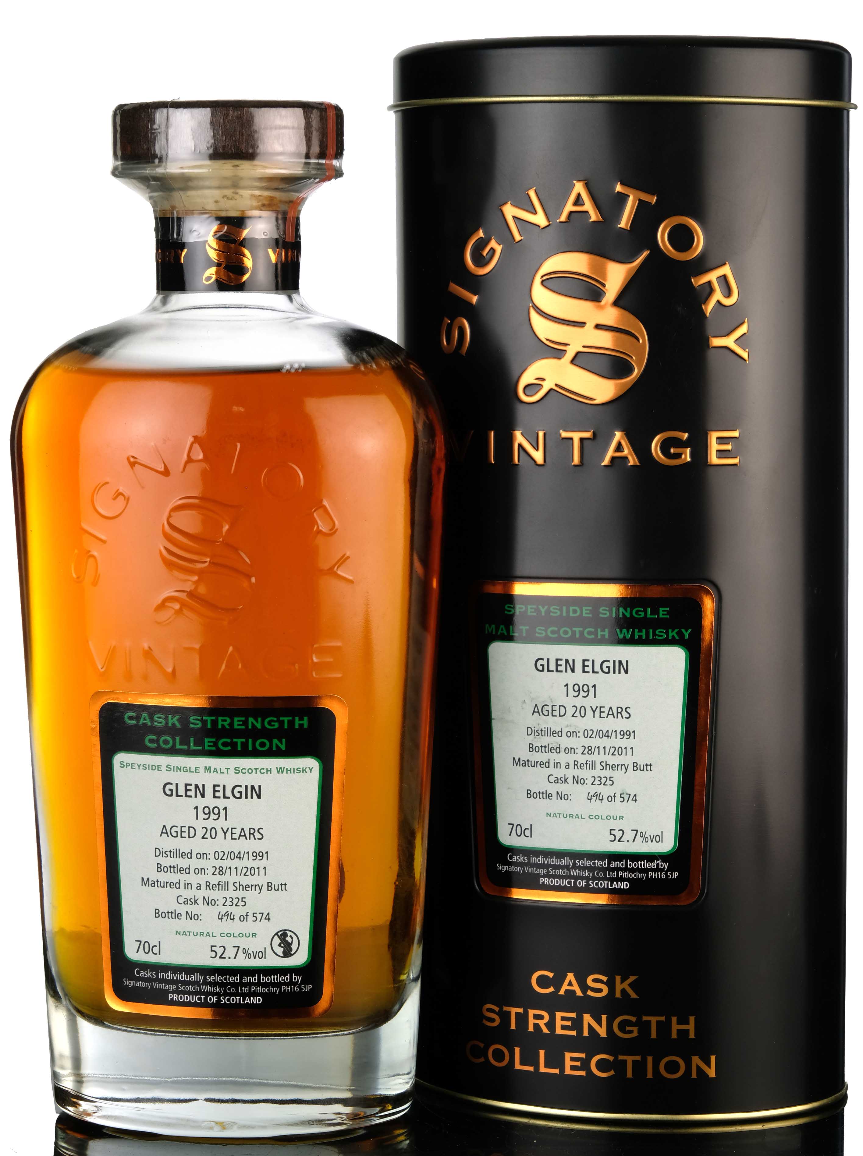 Glen Elgin 1991 - 2011 20 Signatory Vintage Cask 2325
