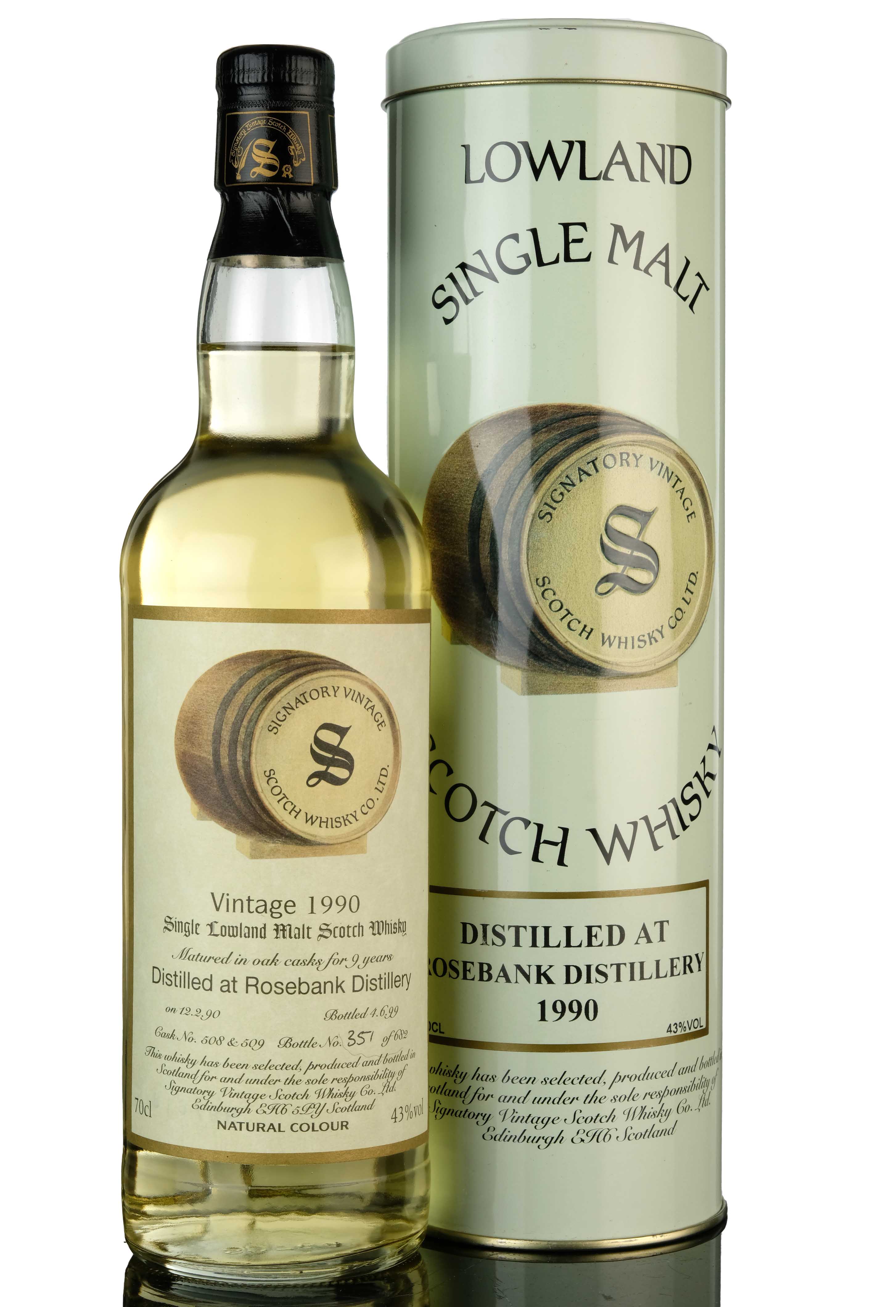 Rosebank 1990 - 1999 9 Signatory Vintage Cask 508509