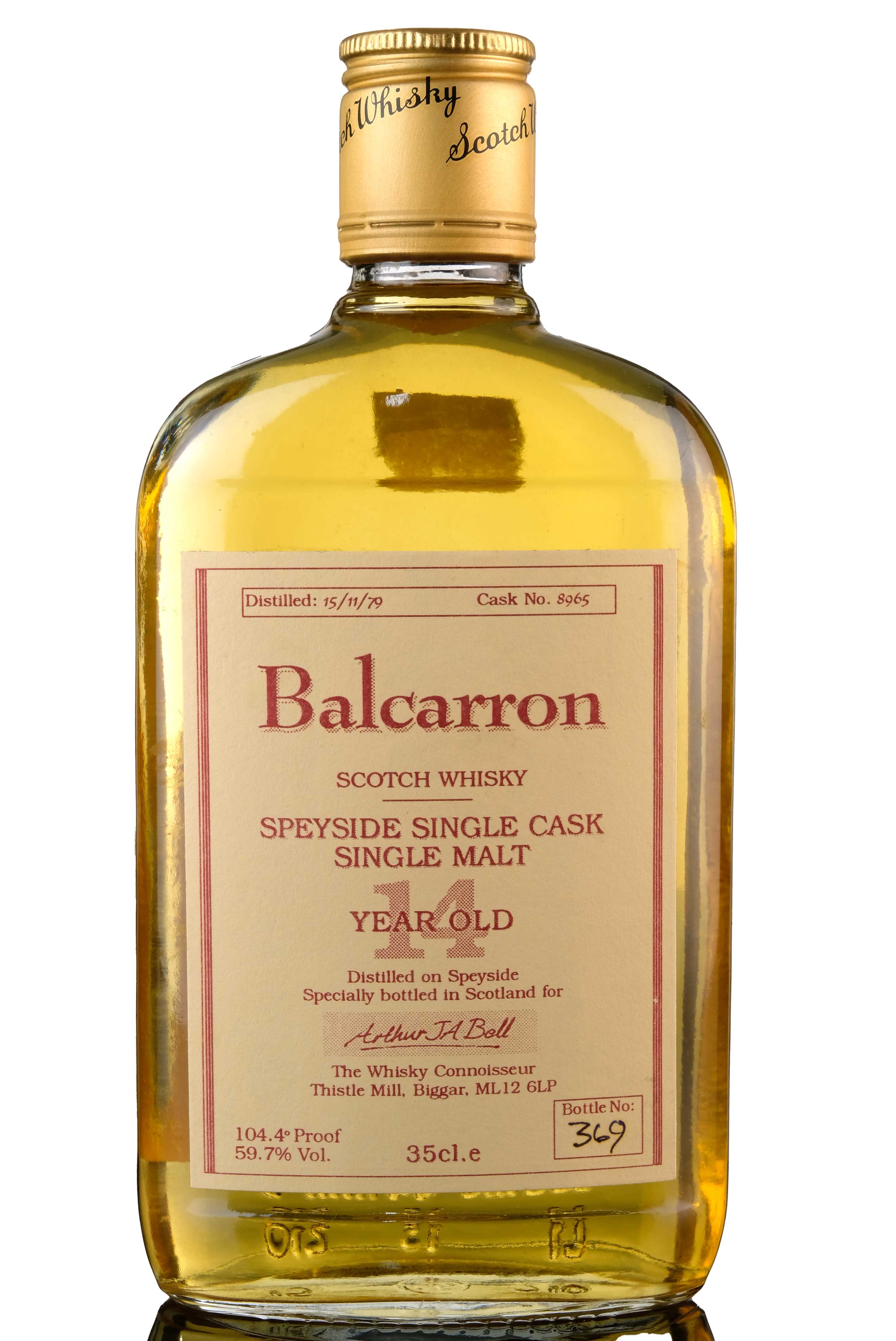 Balcarron Dailuaine 1979  14 Year Old  The Whisky Connoisseur  Single Cask 8965  Hal