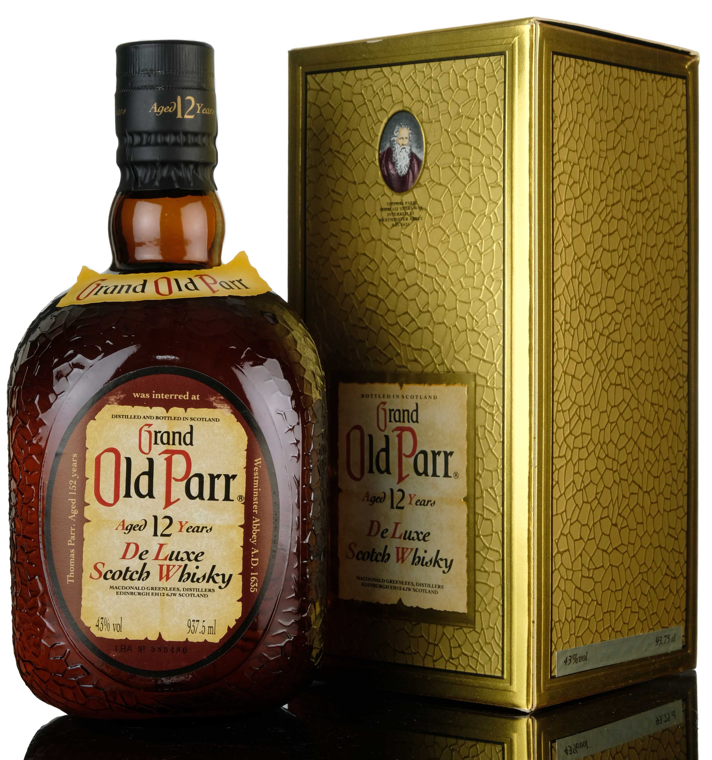 Grand Old Parr 12 Year Old - De Luxe - 1990s - 937.5ml