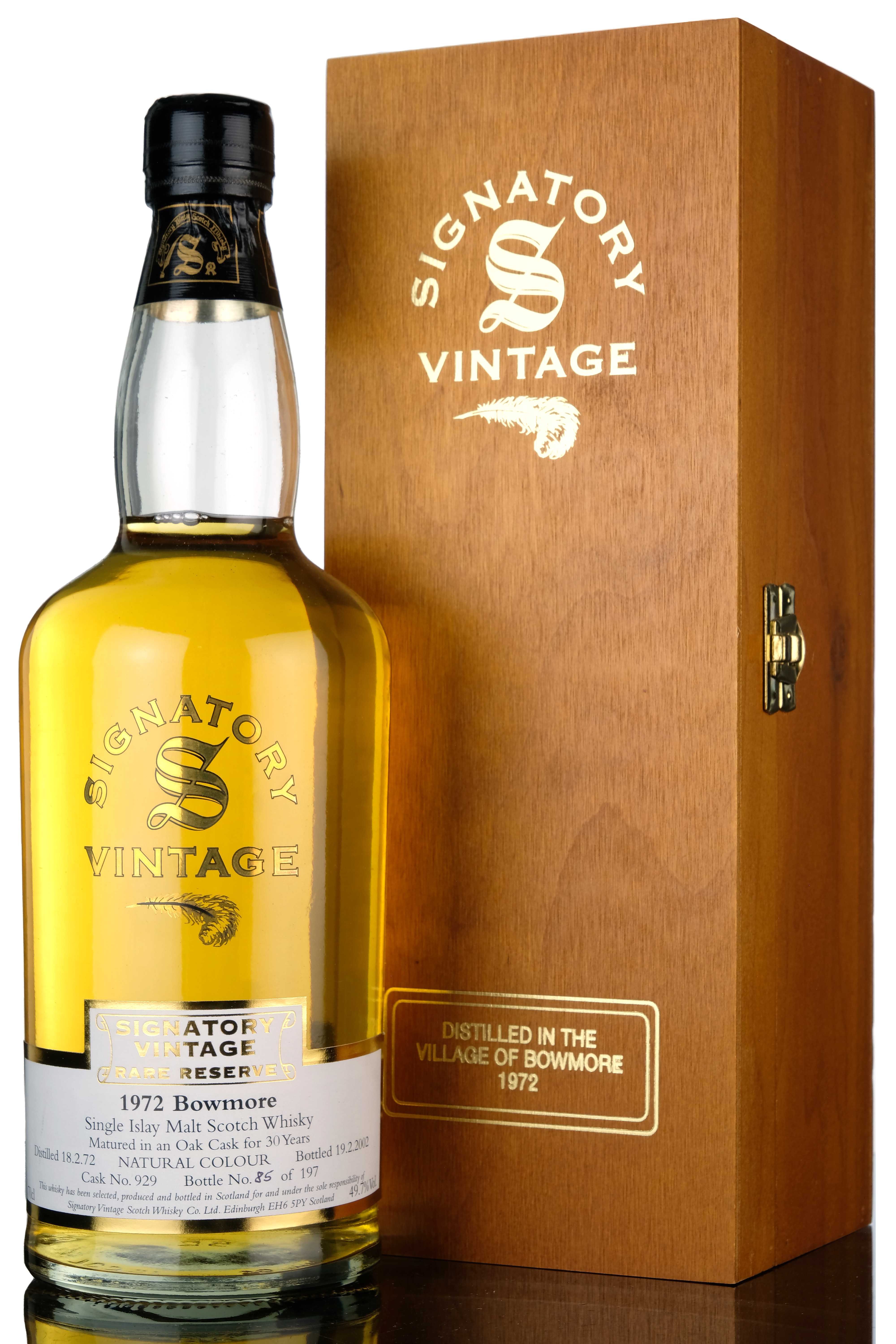 Bowmore 1972 - 2002 30 Signatory Vintage Rare Reserve Single Cask 929